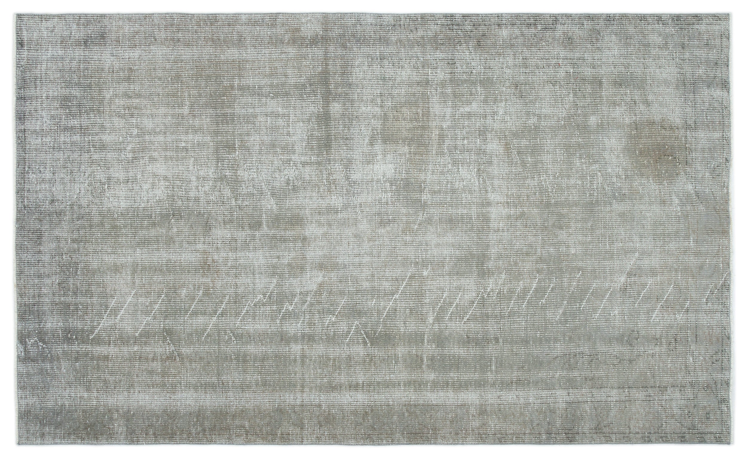 Gray Over Dyed Vintage Rug 5'2'' x 8'4'' ft 157 x 253 cm