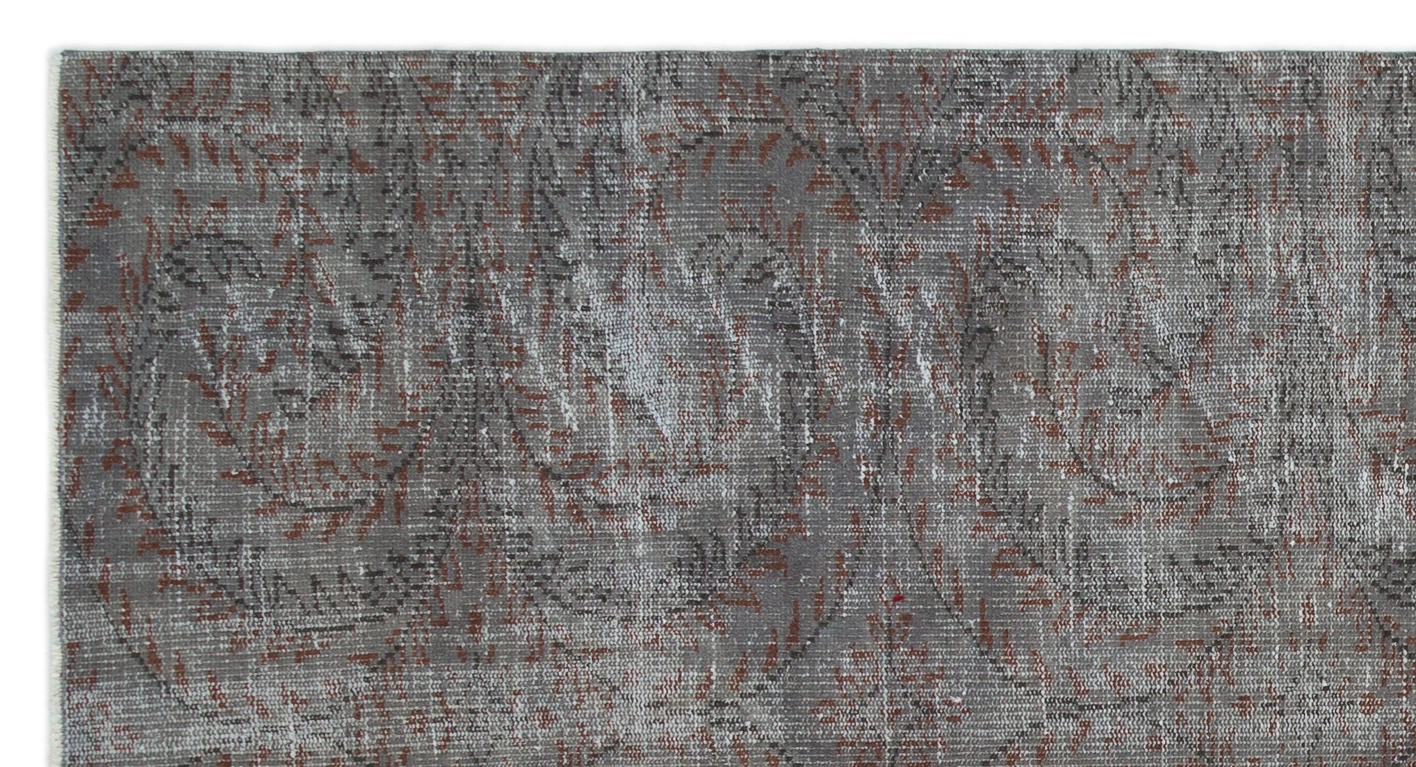 Gray Over Dyed Vintage Rug 5'1'' x 9'5'' ft 154 x 286 cm