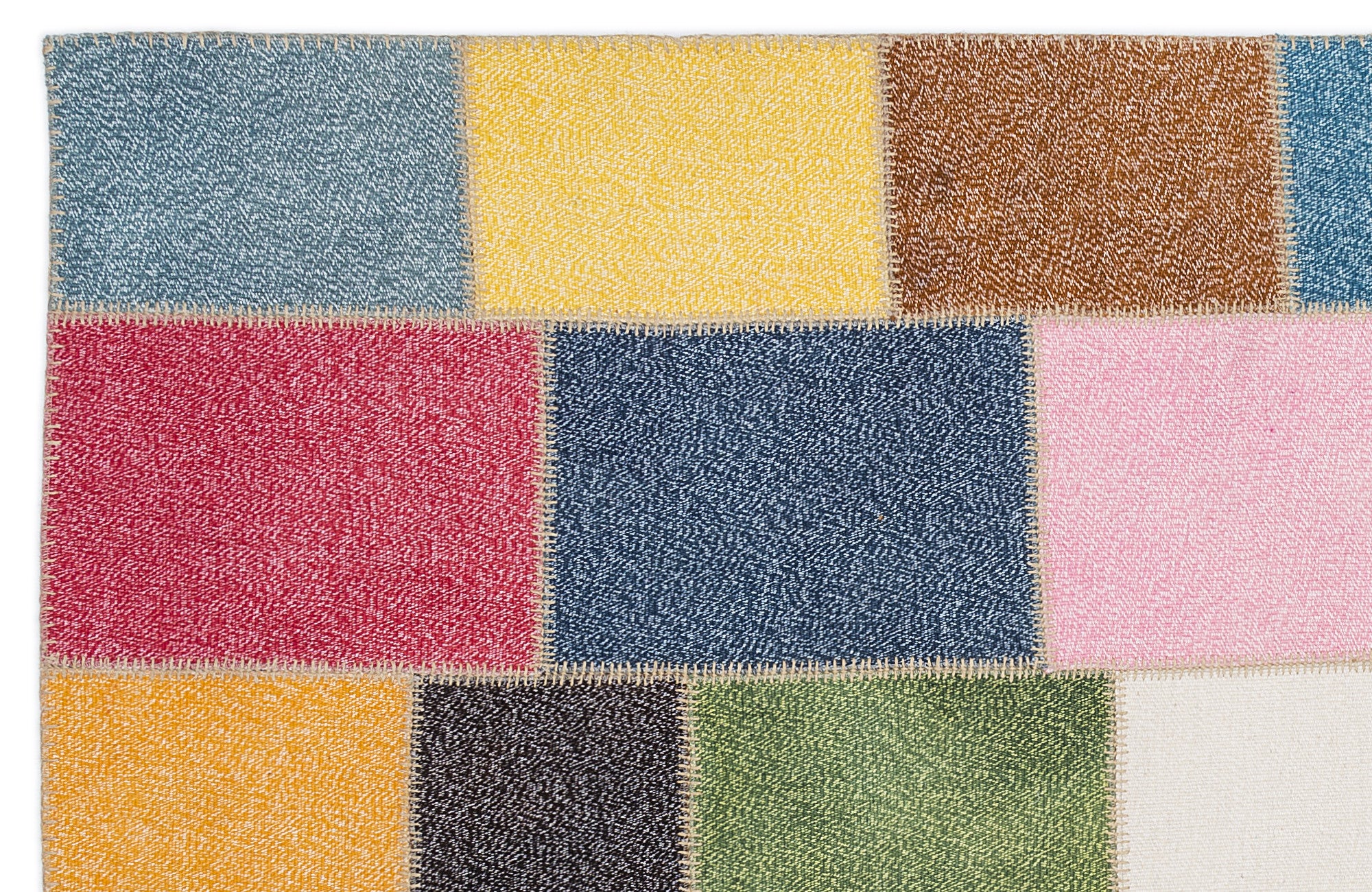 Mixed Over Dyed Patchwork Unique Rug 5'3'' x 7'7'' ft 160 x 230 cm