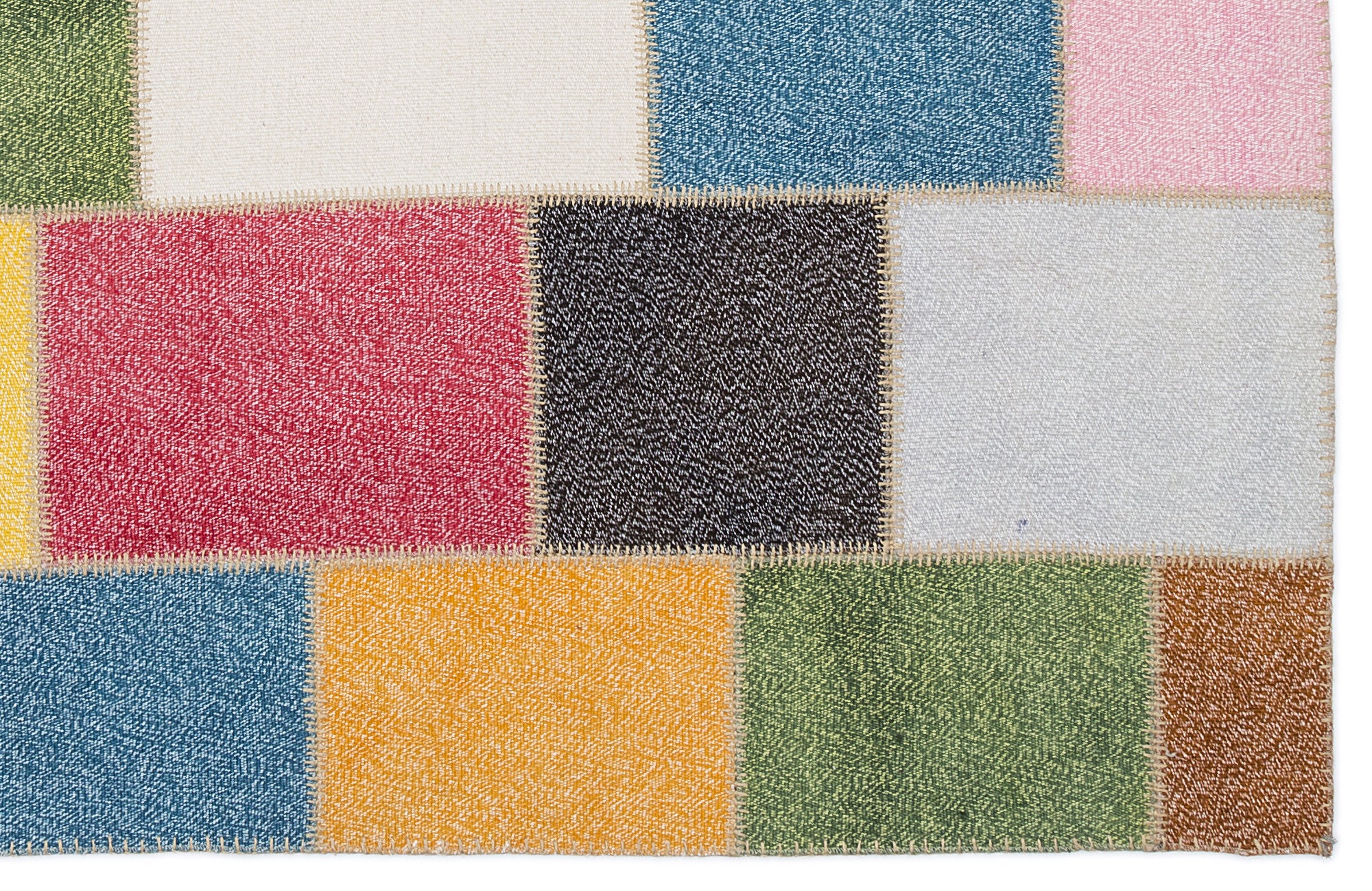 Mixed Over Dyed Patchwork Unique Rug 5'3'' x 7'7'' ft 160 x 230 cm