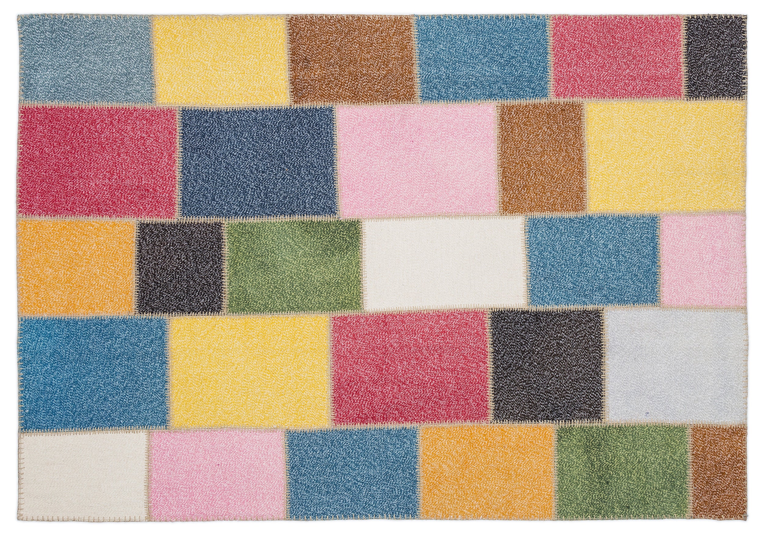 Mixed Over Dyed Patchwork Unique Rug 5'3'' x 7'7'' ft 160 x 230 cm