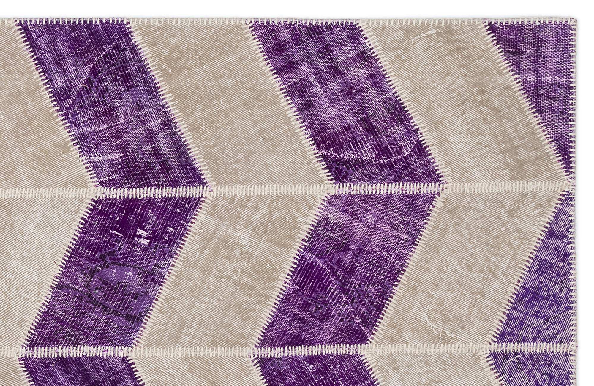 Purple Over Dyed Patchwork Unique Rug 5'3'' x 7'7'' ft 160 x 230 cm