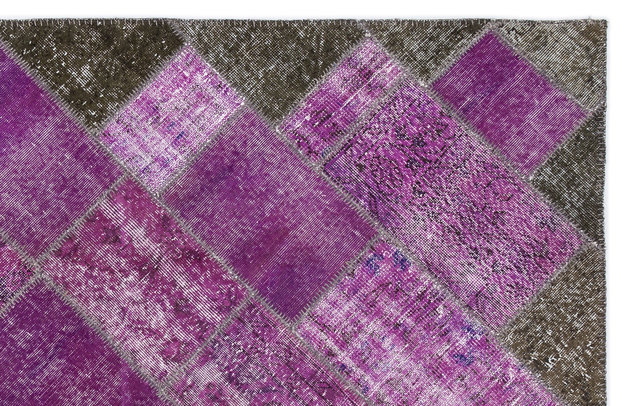 Mixed Over Dyed Patchwork Unique Rug 5'3'' x 7'7'' ft 160 x 230 cm