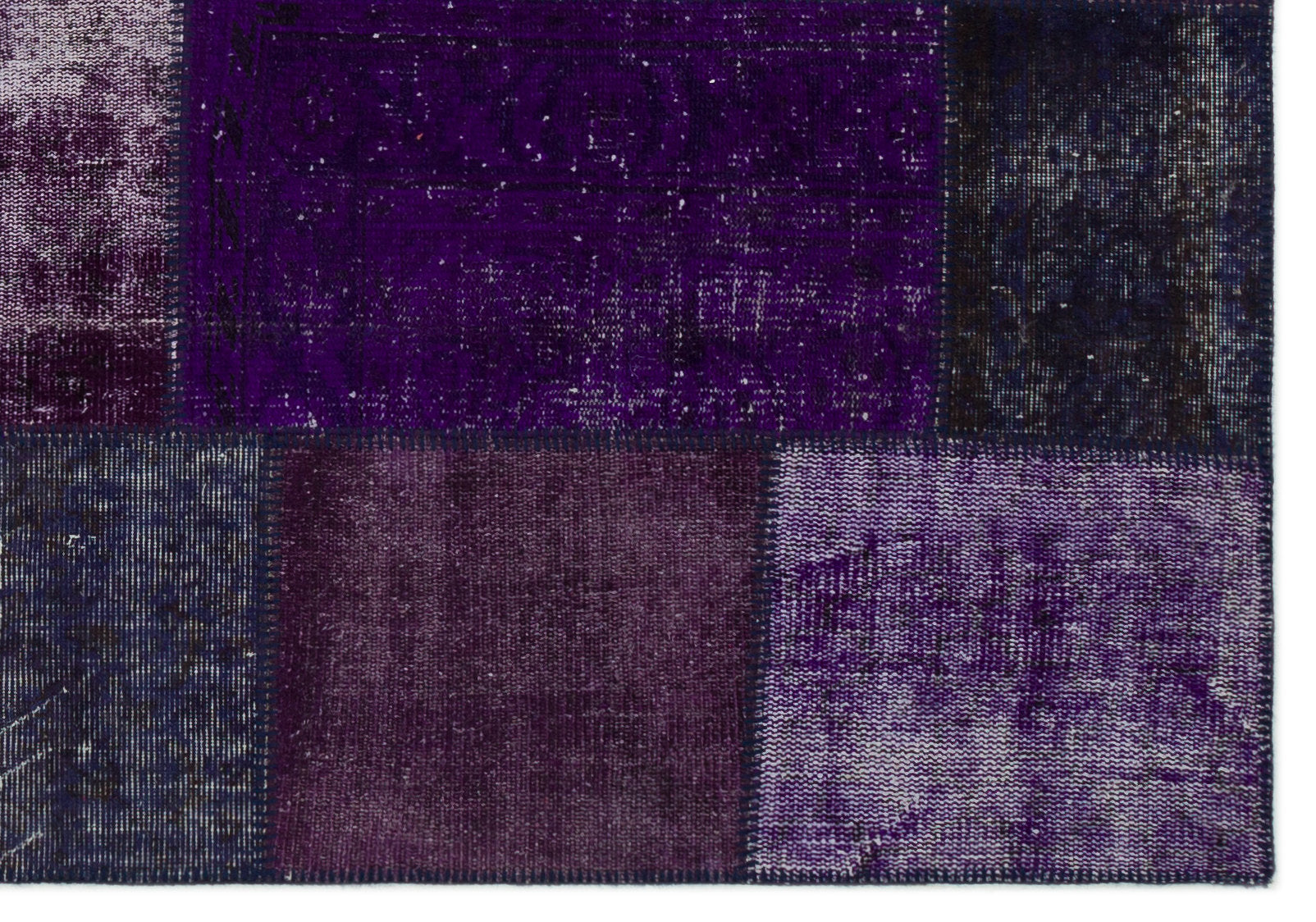 Purple Over Dyed Patchwork Unique Rug 5'3'' x 7'7'' ft 160 x 230 cm