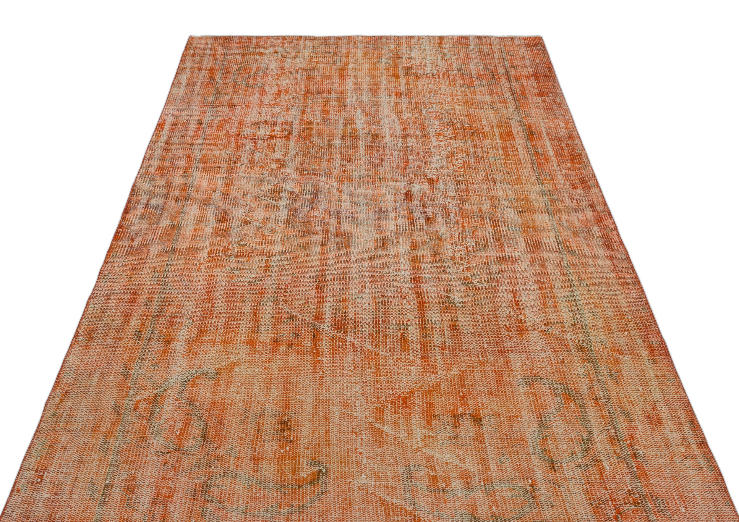 Orange Over Dyed Vintage Rug 5'1'' x 8'6'' ft 156 x 260 cm