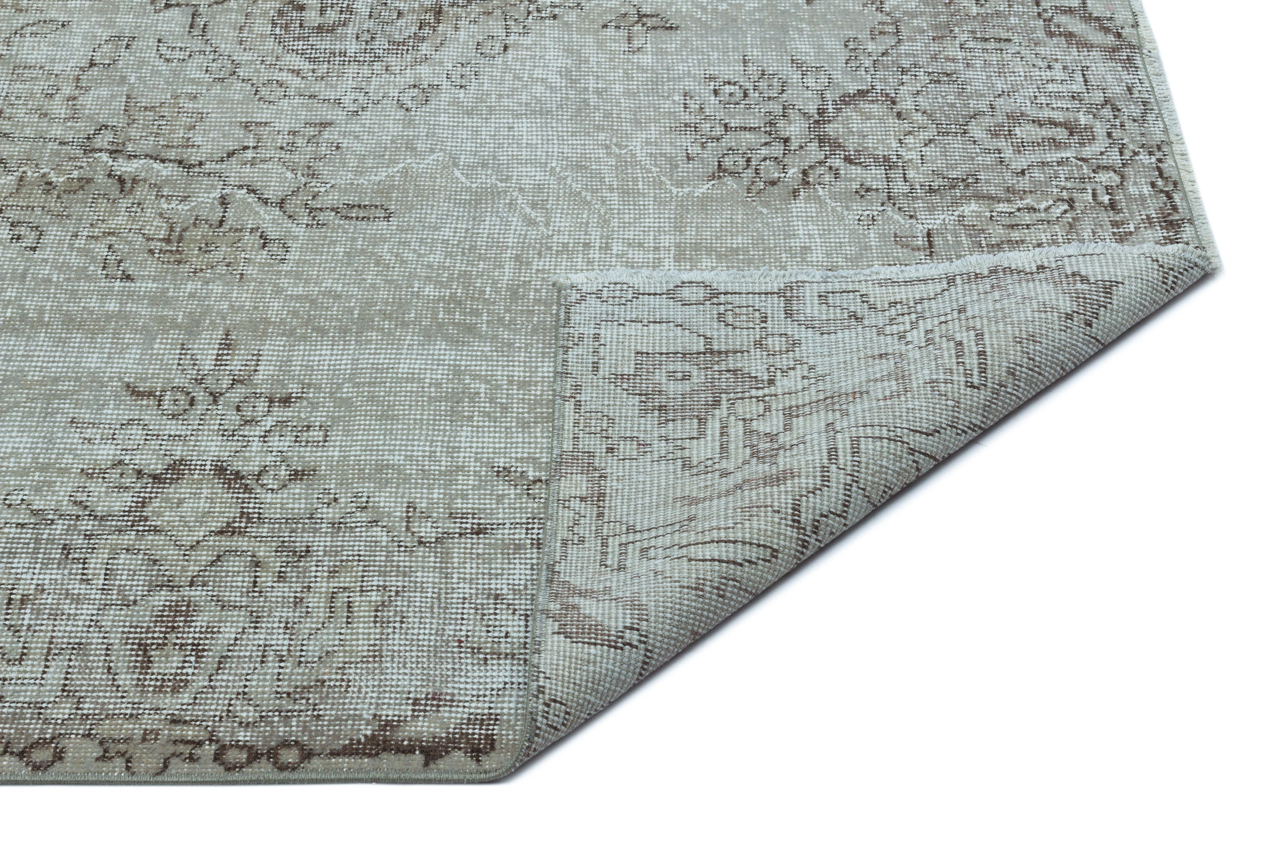 Blue Over Dyed Vintage Rug 5'11'' x 9'7'' ft 180 x 293 cm