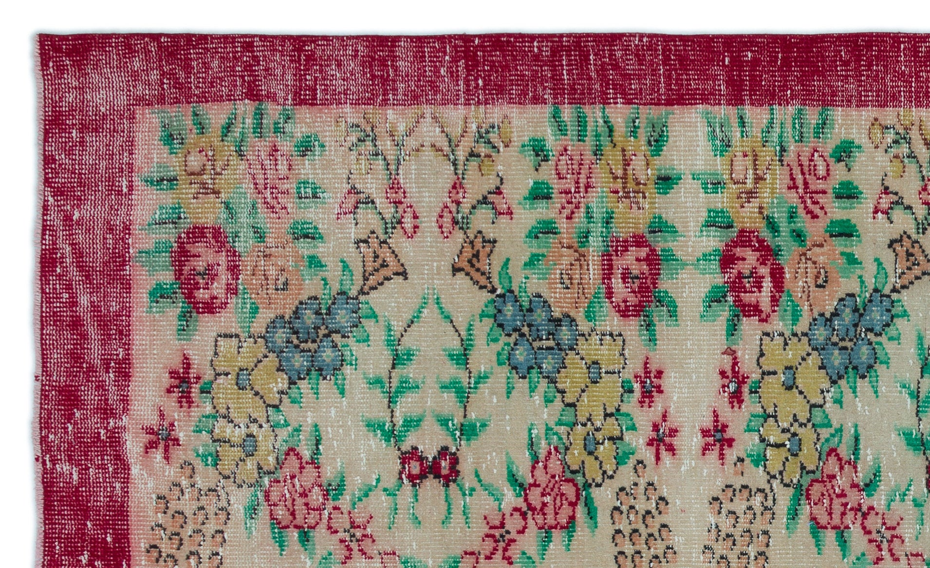 Retro Over Dyed Vintage Rug 5'4'' x 8'11'' ft 163 x 272 cm