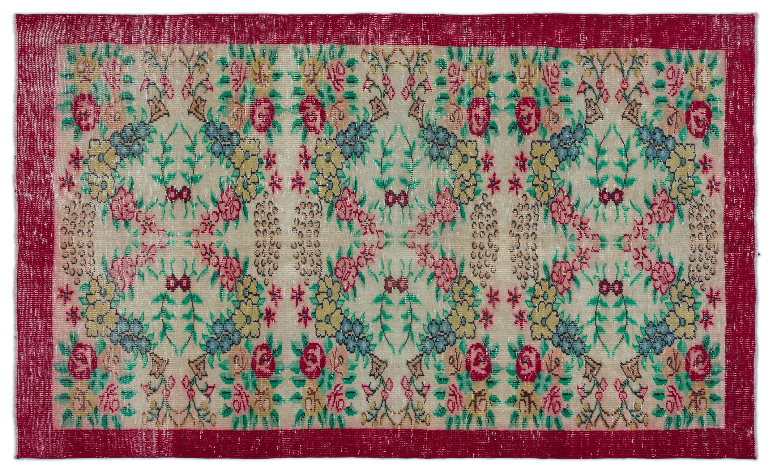 Retro Over Dyed Vintage Rug 5'4'' x 8'11'' ft 163 x 272 cm