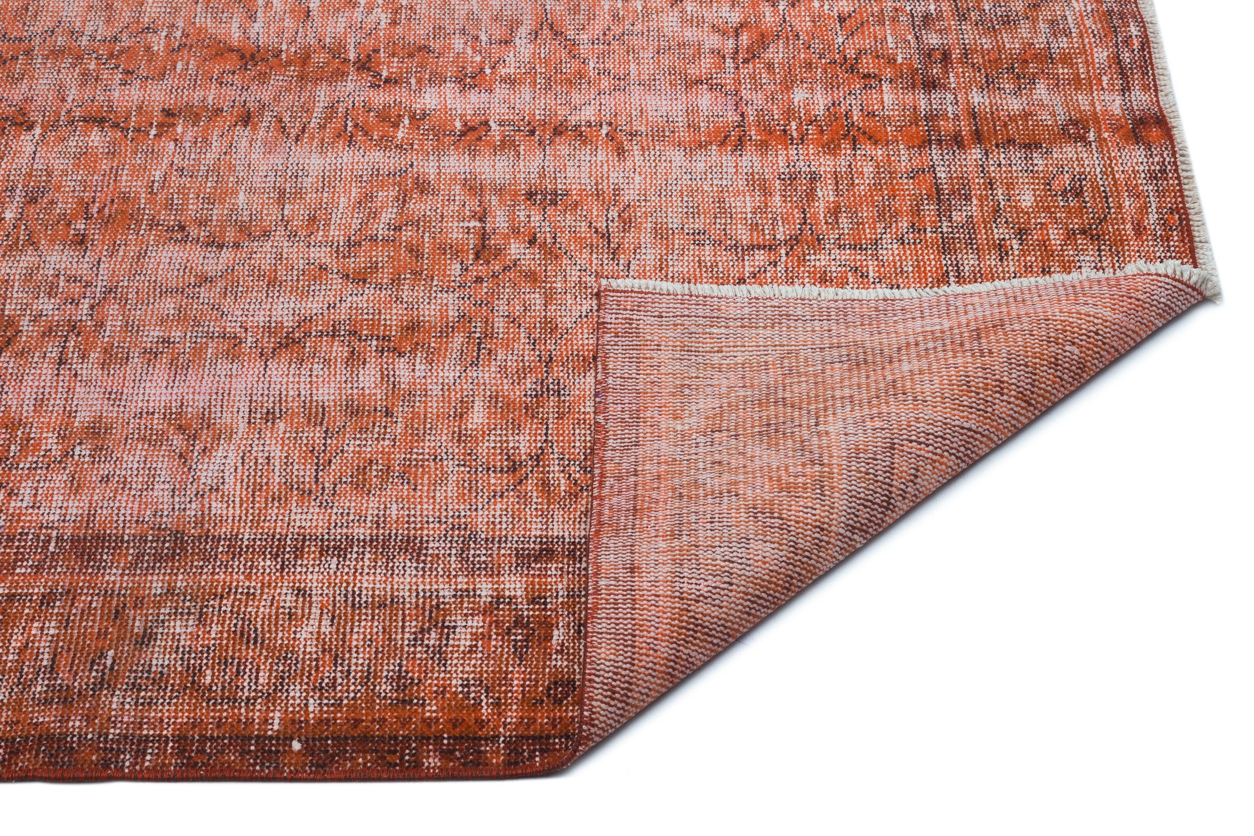 Brown Over Dyed Vintage Rug 4'6'' x 8'0'' ft 137 x 244 cm