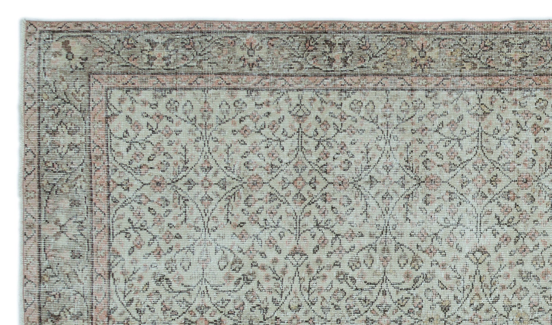 Gray Over Dyed Vintage Rug 5'0'' x 8'9'' ft 153 x 267 cm
