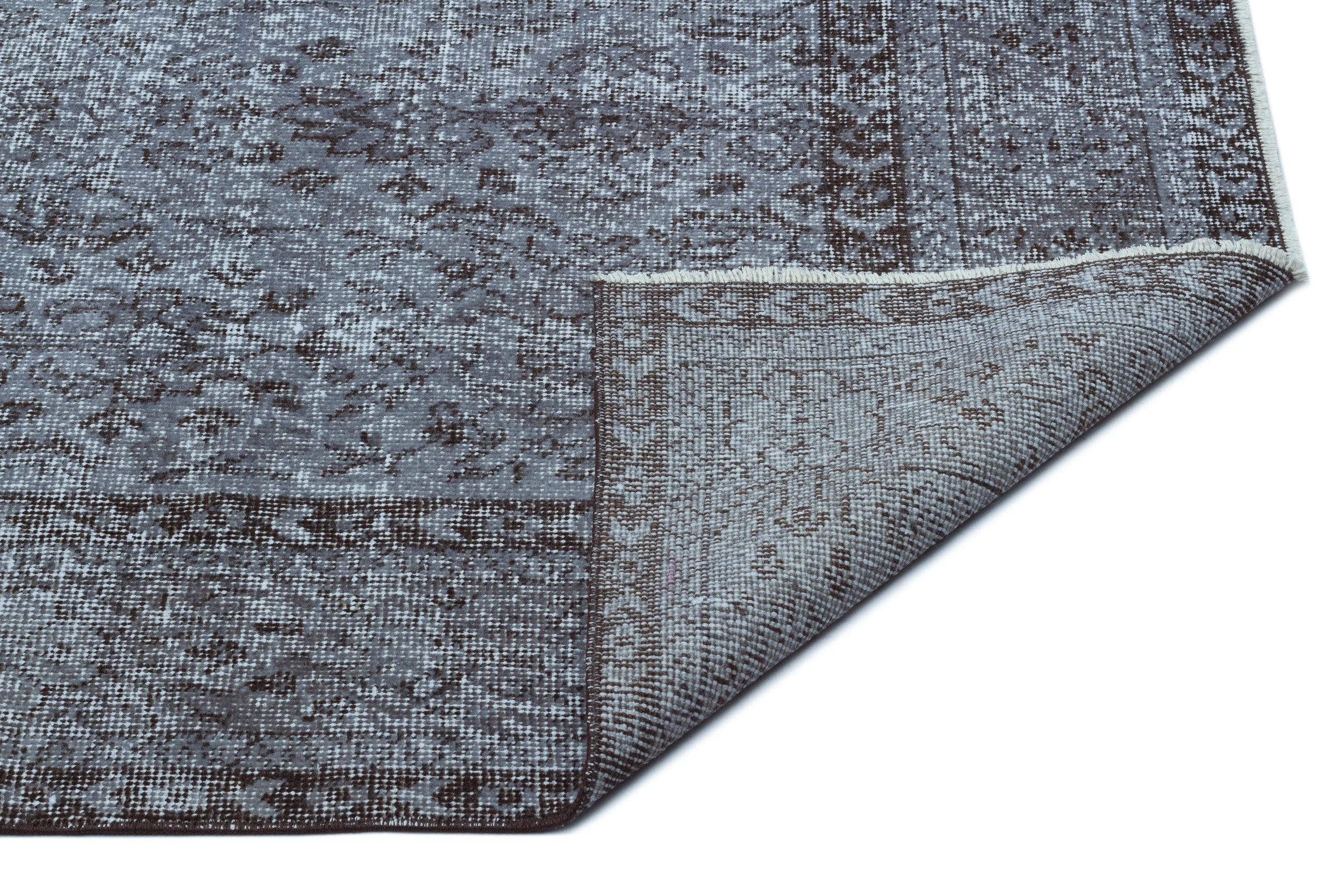 Gray Over Dyed Vintage Rug 5'12'' x 9'4'' ft 182 x 284 cm