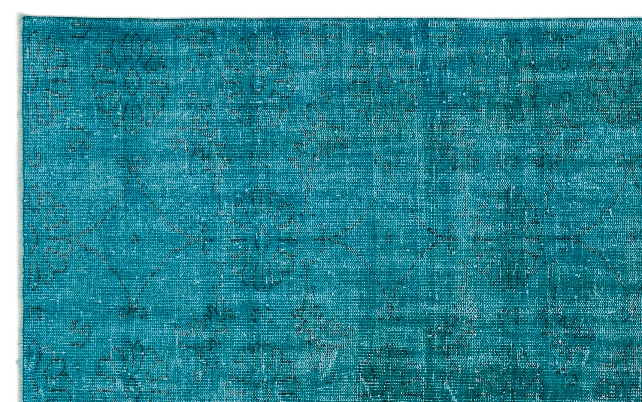 Turquoise Over Dyed Vintage Rug 6'2'' x 9'10'' ft 189 x 300 cm