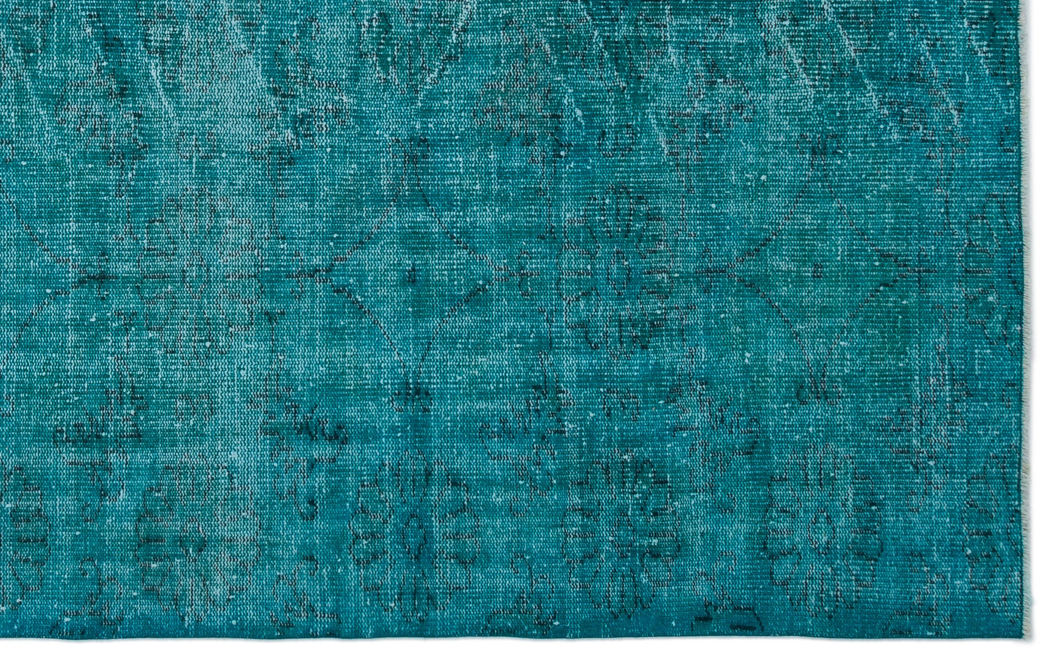 Turquoise Over Dyed Vintage Rug 6'2'' x 9'10'' ft 189 x 300 cm