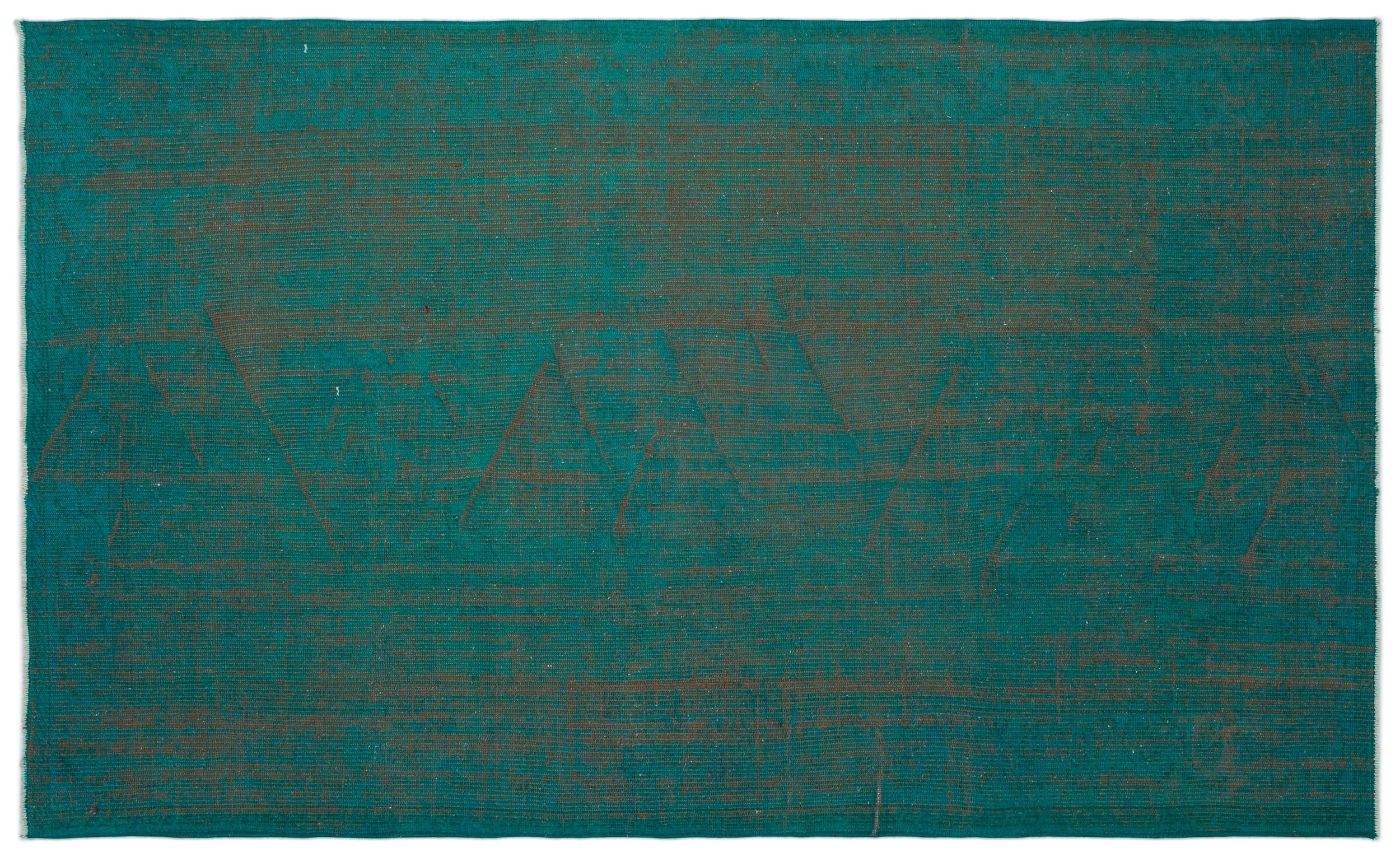 Turquoise Over Dyed Vintage Rug 5'0'' x 8'6'' ft 153 x 258 cm