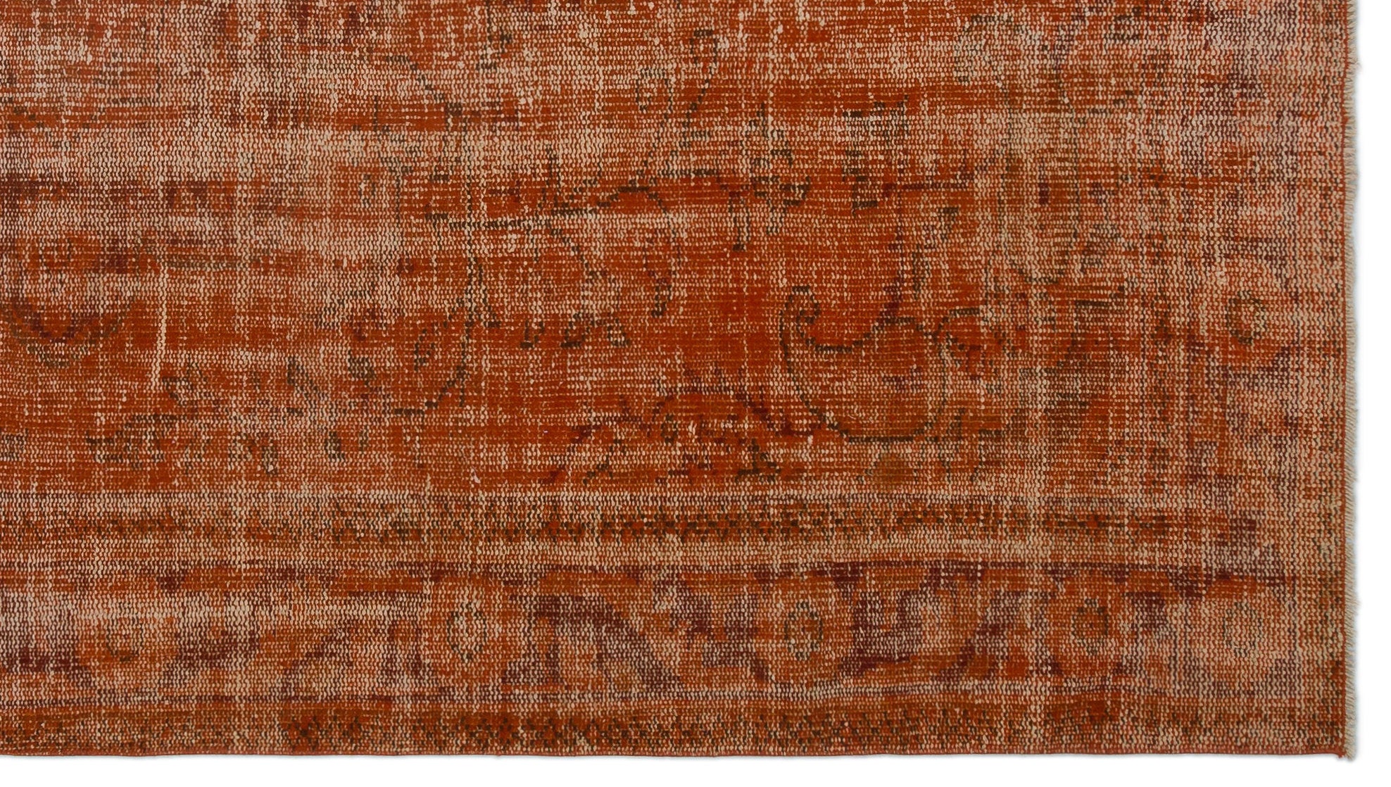 Orange Over Dyed Vintage Rug 5'1'' x 9'2'' ft 156 x 280 cm