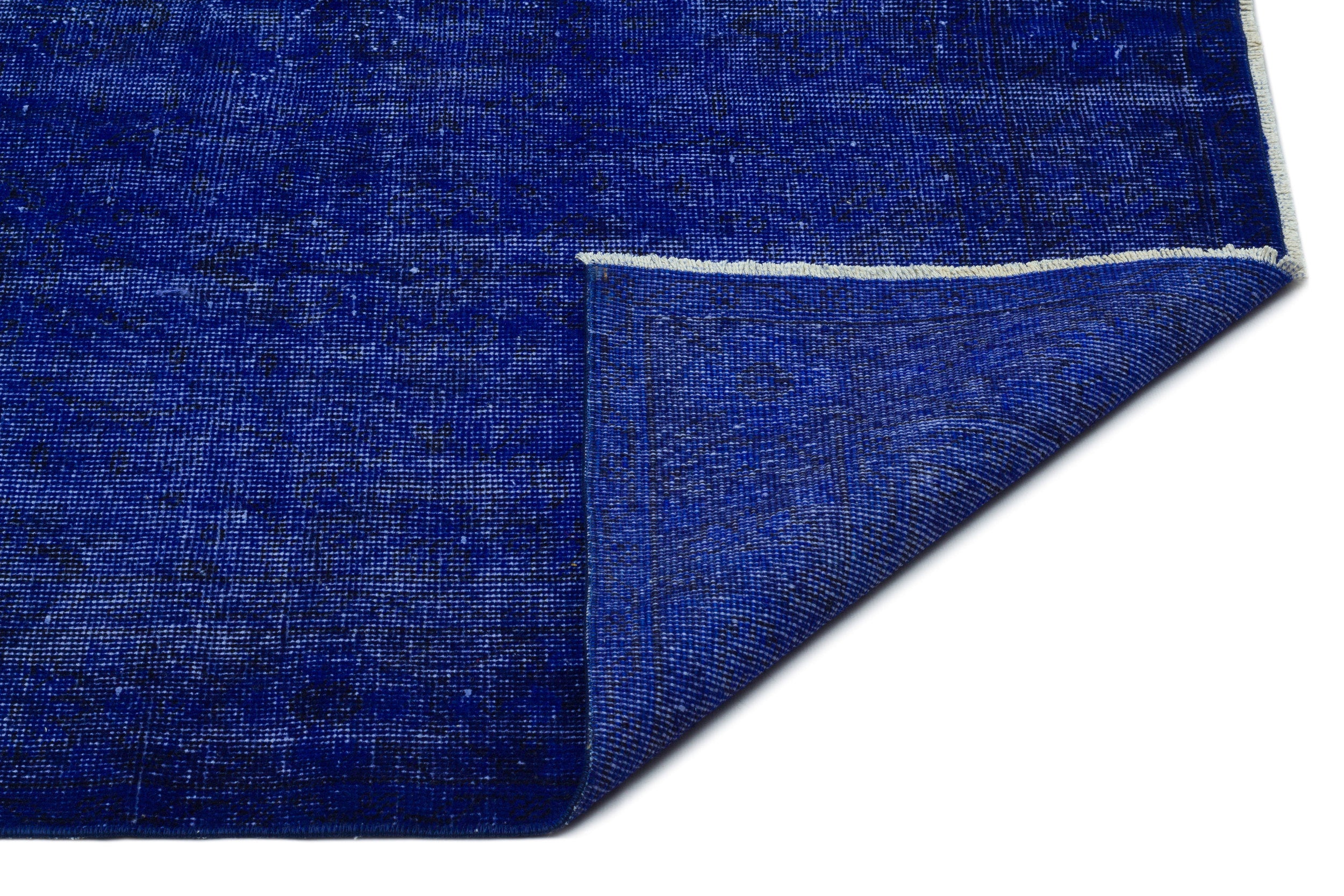 Blue Over Dyed Vintage Rug 4'11'' x 8'11'' ft 150 x 273 cm