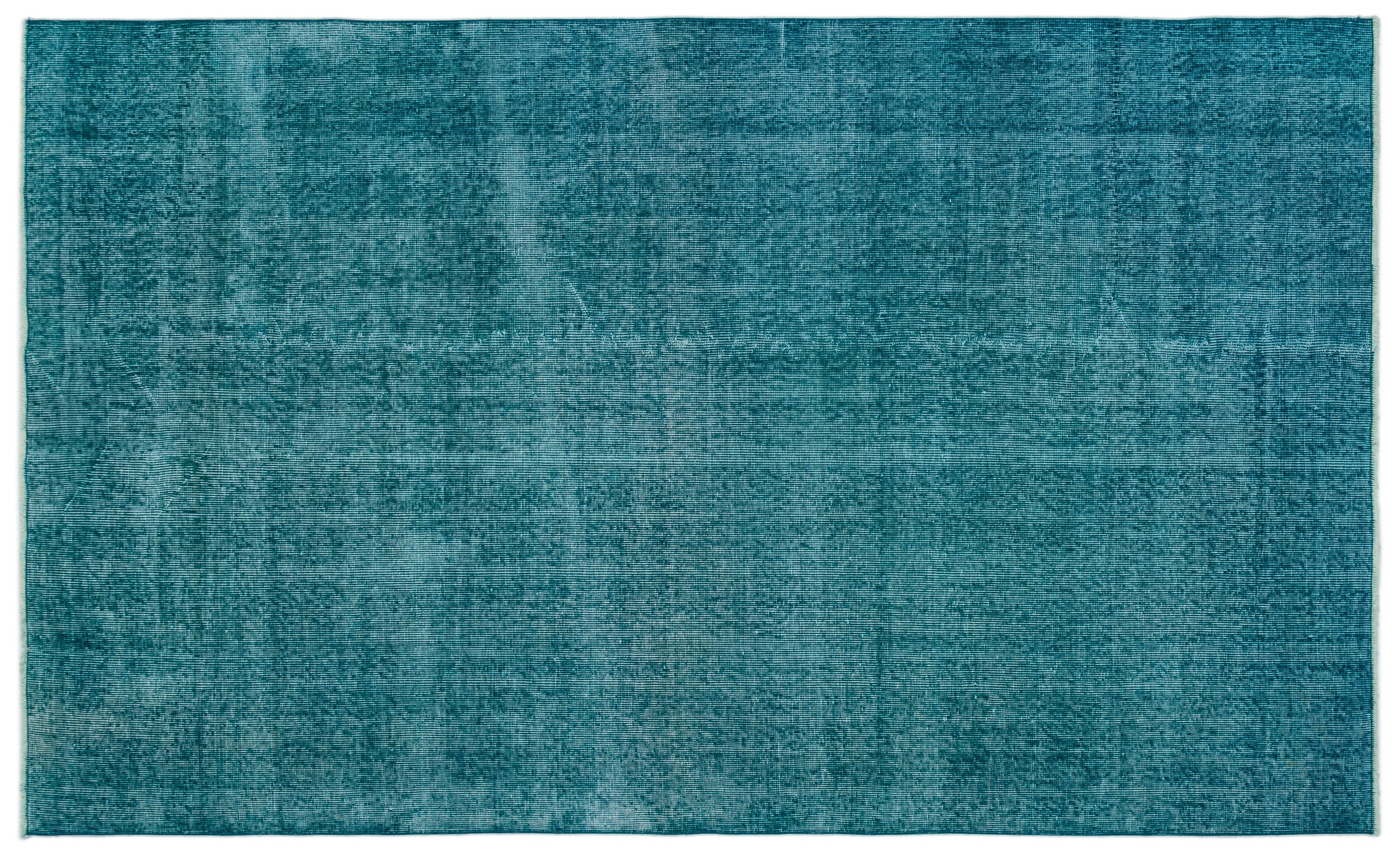 Turquoise Over Dyed Vintage Rug 5'0'' x 8'4'' ft 153 x 254 cm