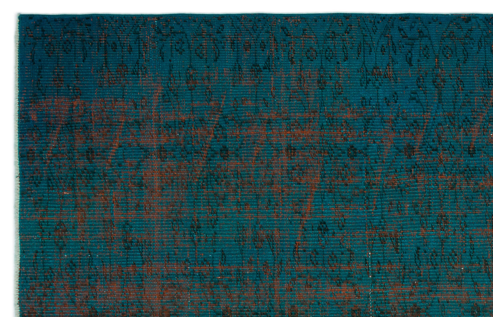 Turquoise Over Dyed Vintage Rug 5'2'' x 7'11'' ft 158 x 241 cm