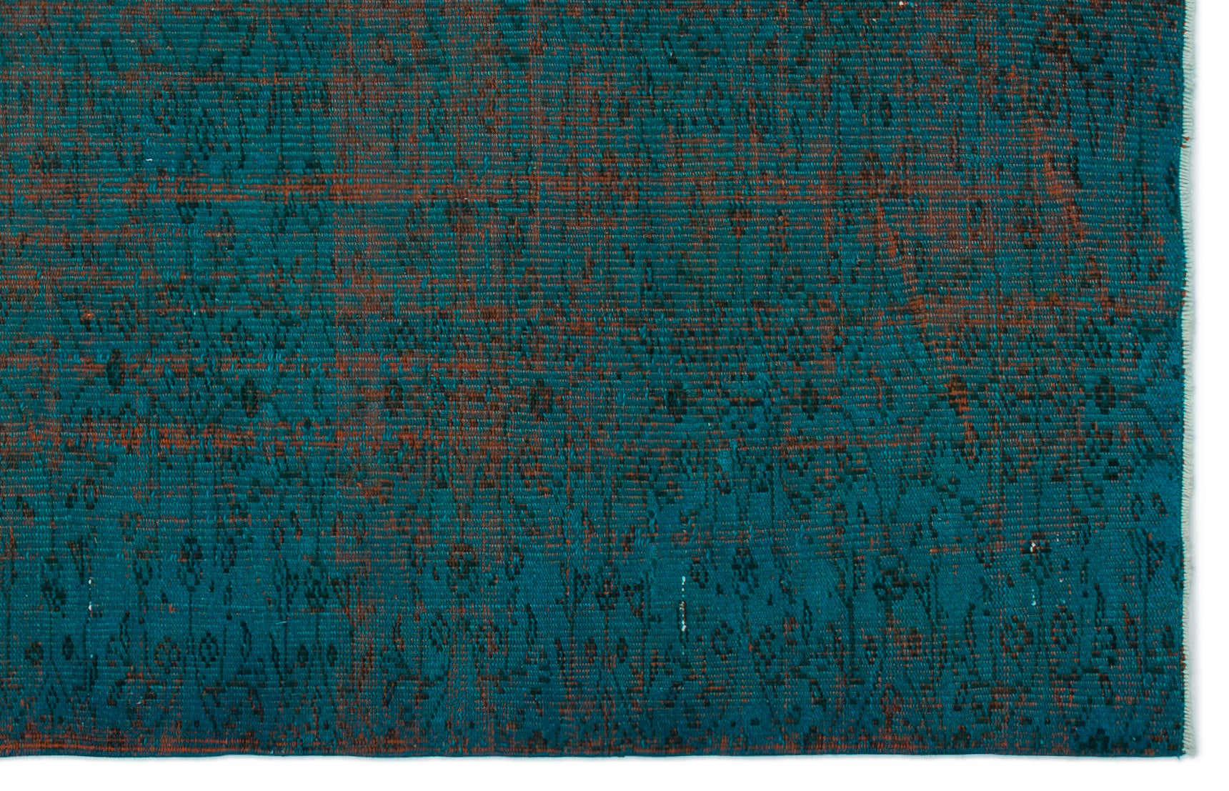 Turquoise Over Dyed Vintage Rug 5'2'' x 7'11'' ft 158 x 241 cm