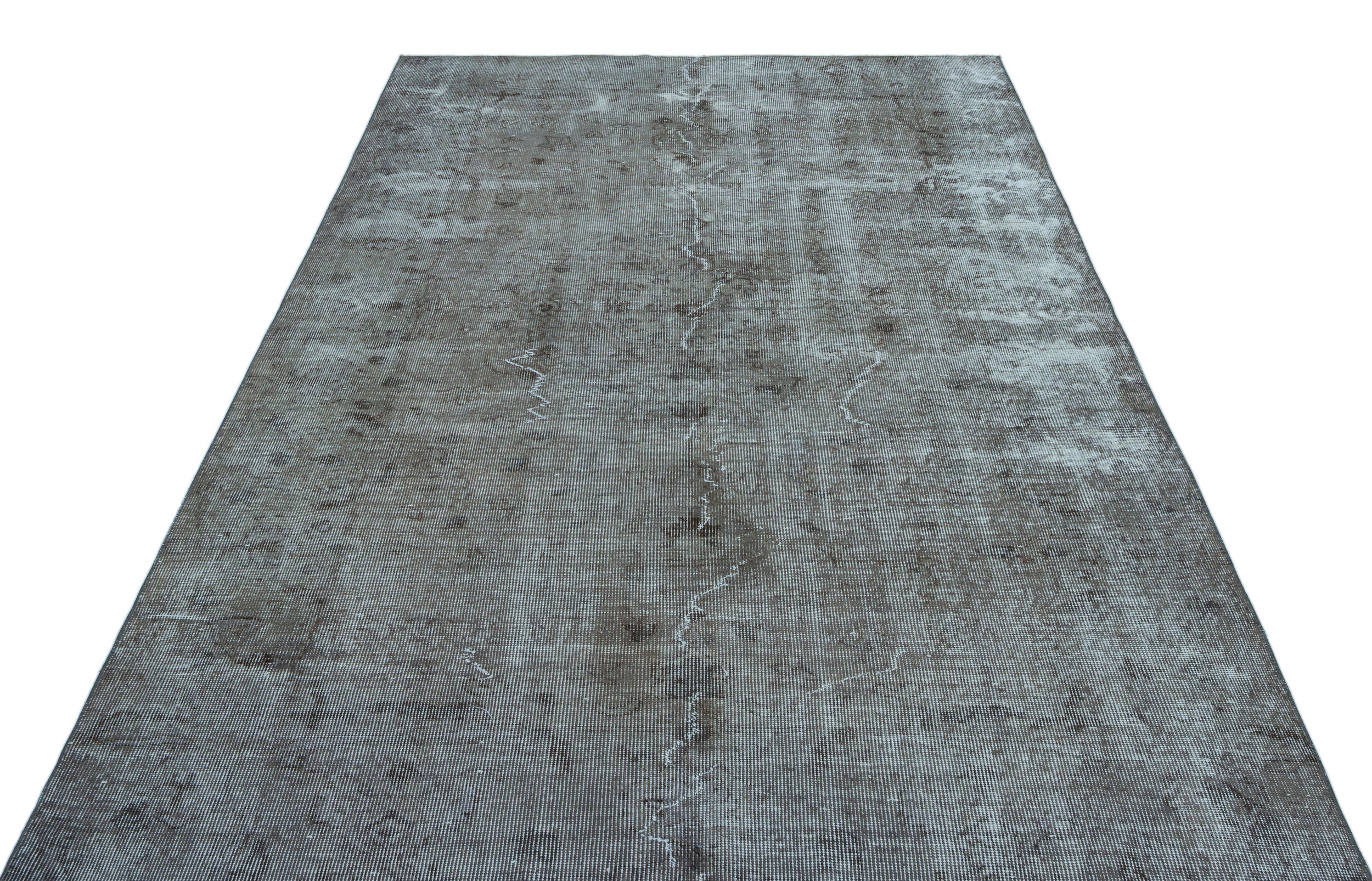 Gray Over Dyed Vintage Rug 5'7'' x 8'8'' ft 169 x 263 cm