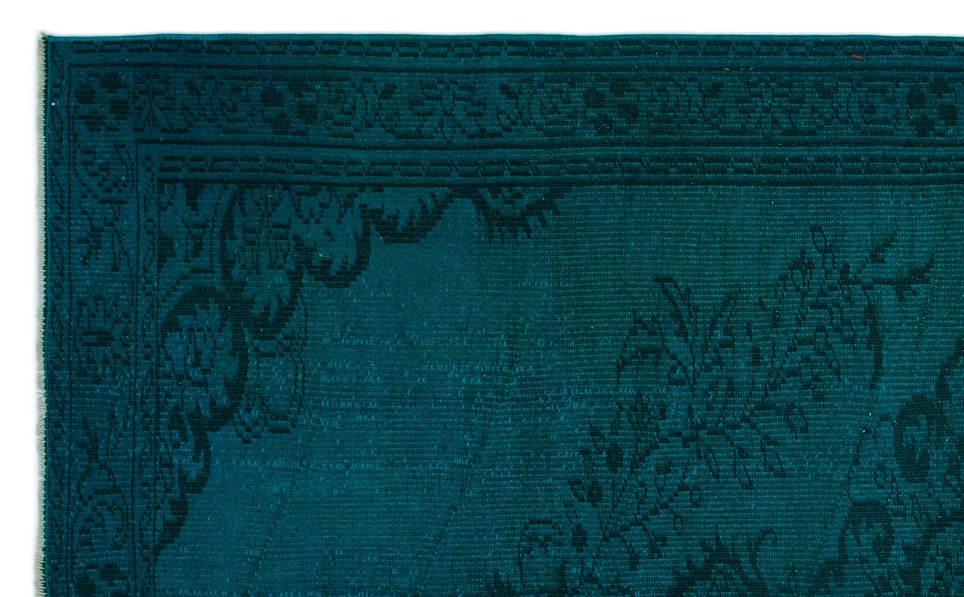 Turquoise Over Dyed Vintage Rug 5'5'' x 8'8'' ft 165 x 265 cm