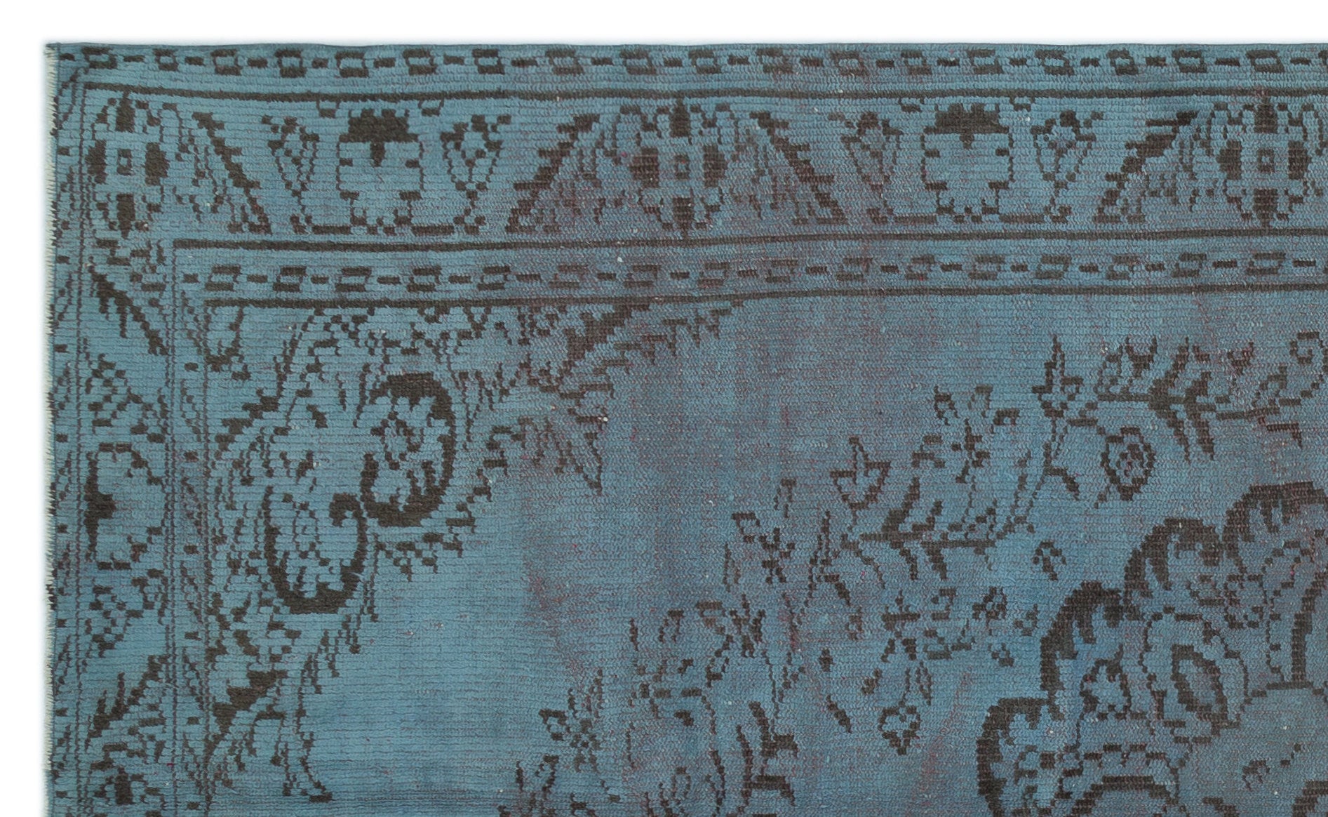 Blue Over Dyed Vintage Rug 5'3'' x 8'10'' ft 161 x 270 cm