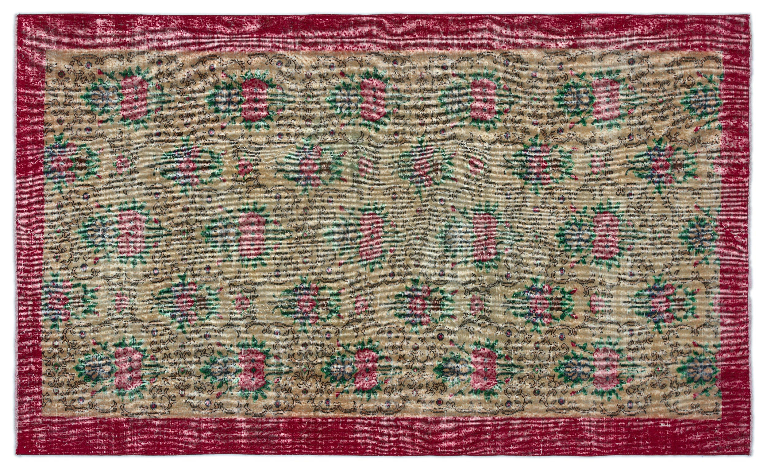 Retro Over Dyed Vintage Rug 5'1'' x 8'7'' ft 156 x 261 cm