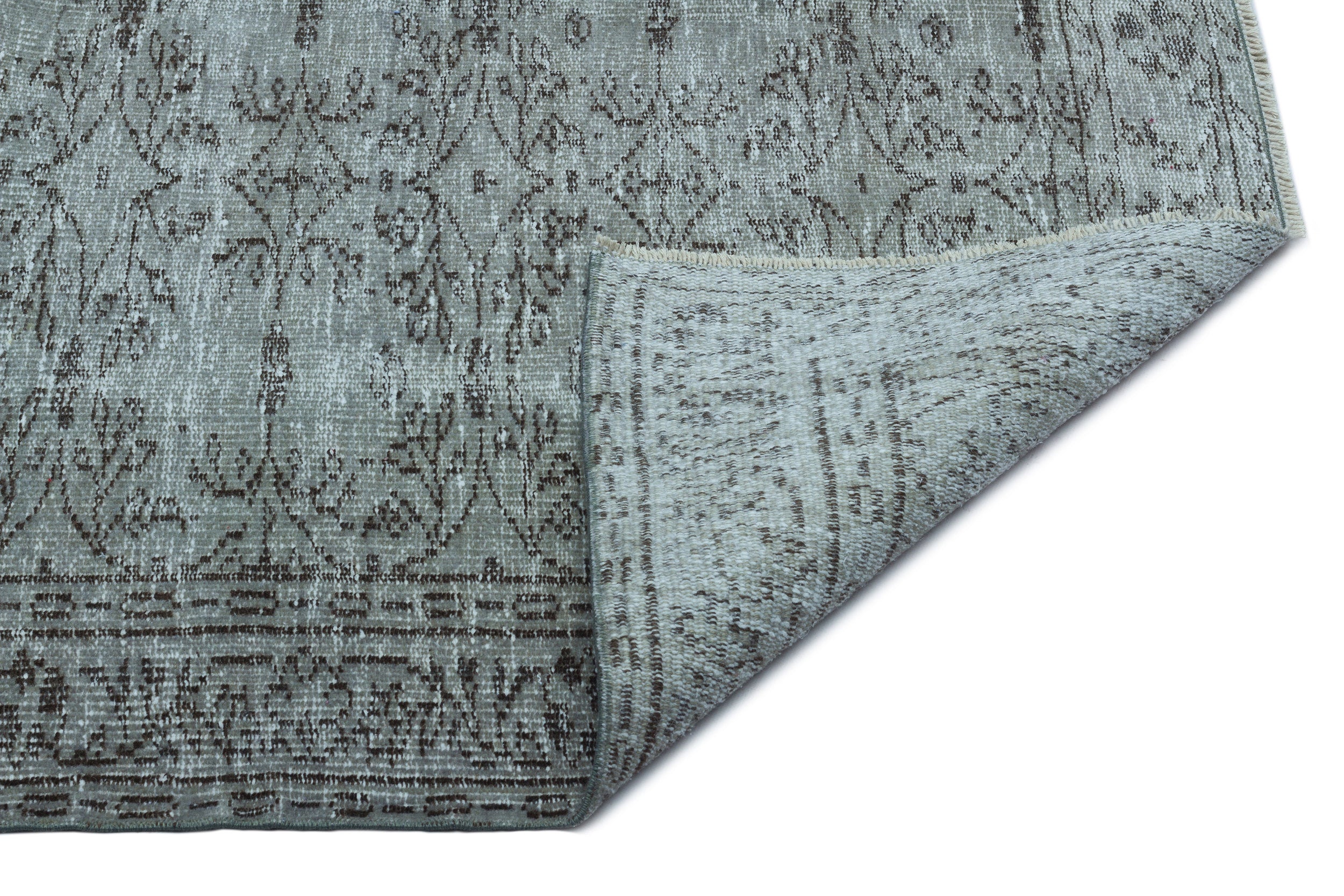 Blue Over Dyed Vintage Rug 4'10'' x 7'9'' ft 147 x 235 cm