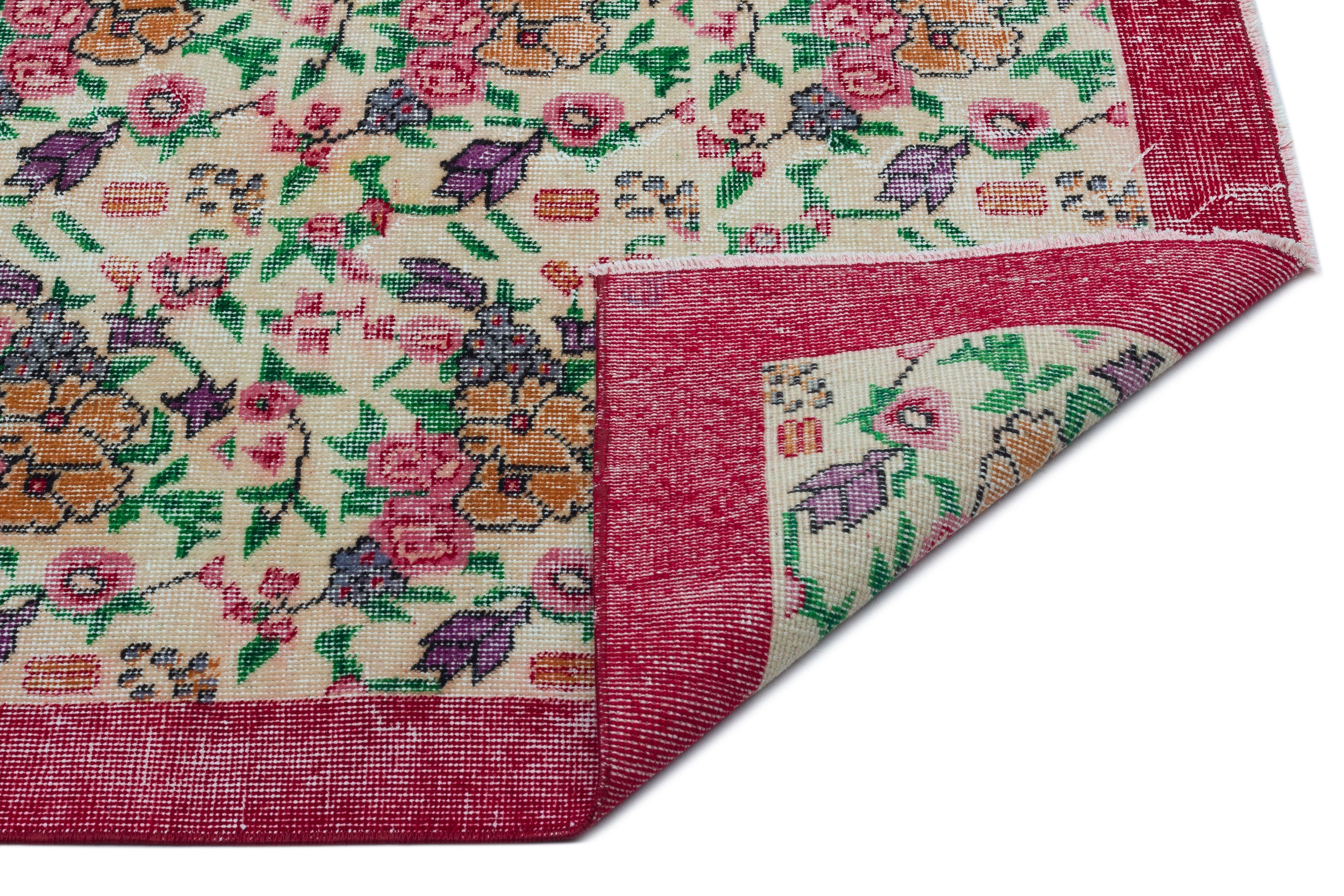 Retro Over Dyed Vintage Rug 5'5'' x 8'9'' ft 165 x 267 cm