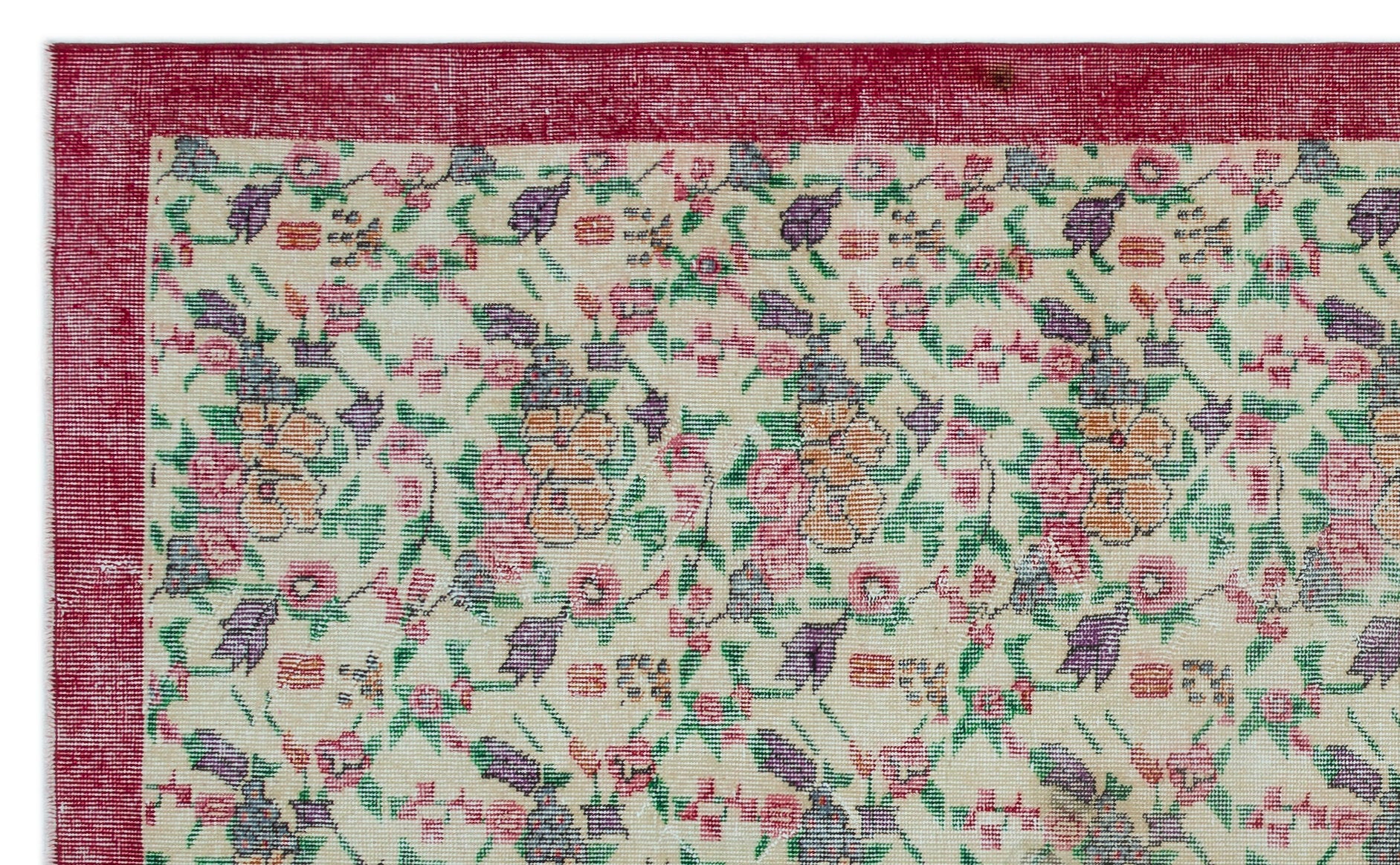 Retro Over Dyed Vintage Rug 5'5'' x 8'9'' ft 165 x 267 cm
