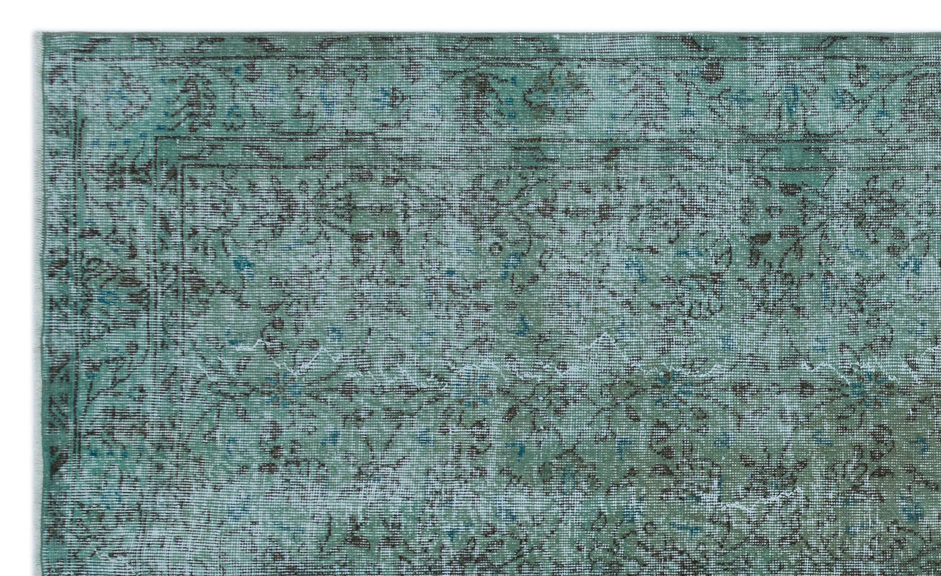 Turquoise Over Dyed Vintage Rug 5'3'' x 8'9'' ft 159 x 266 cm