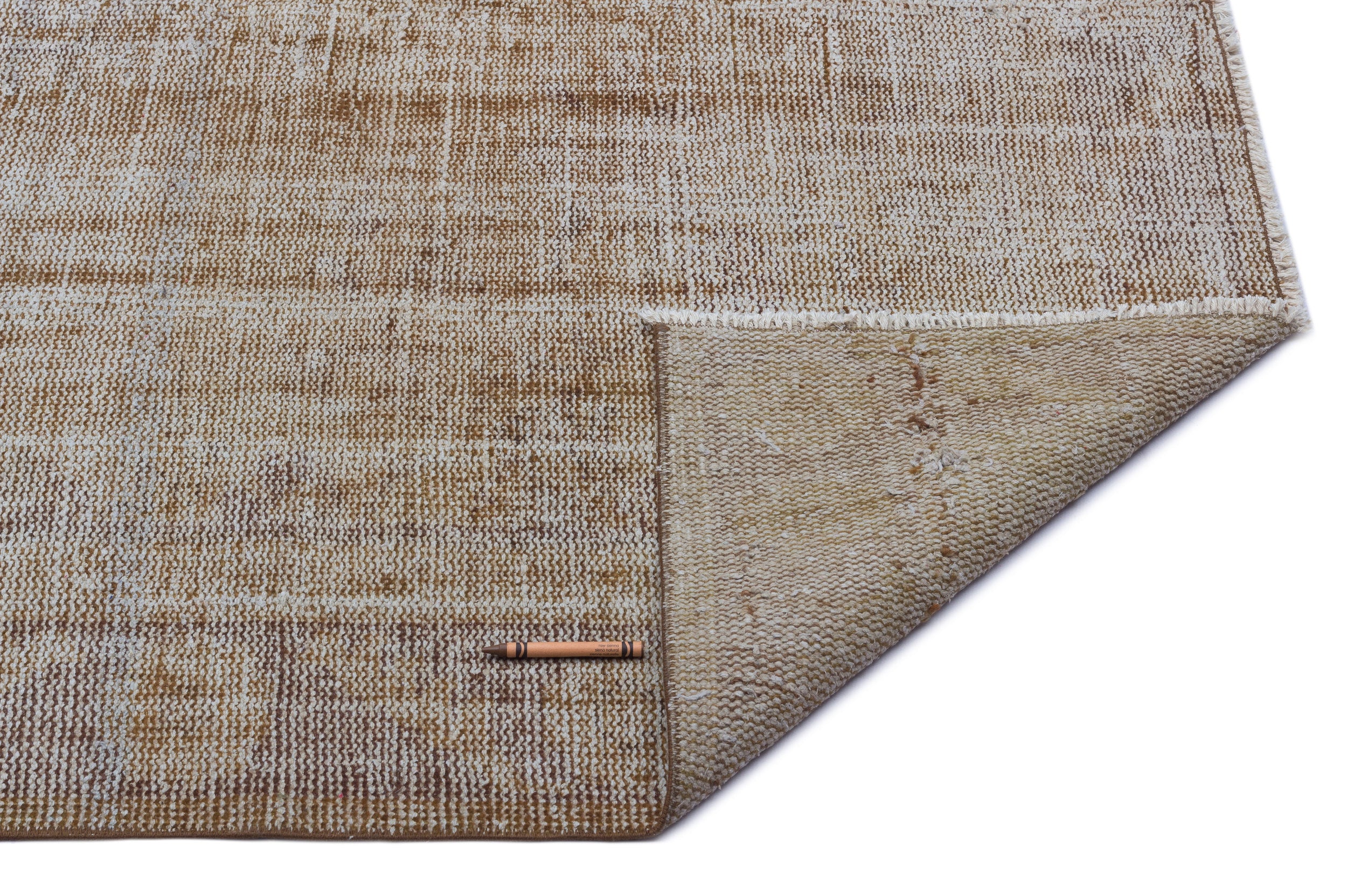 Brown Over Dyed Vintage Rug 5'5'' x 8'7'' ft 165 x 262 cm