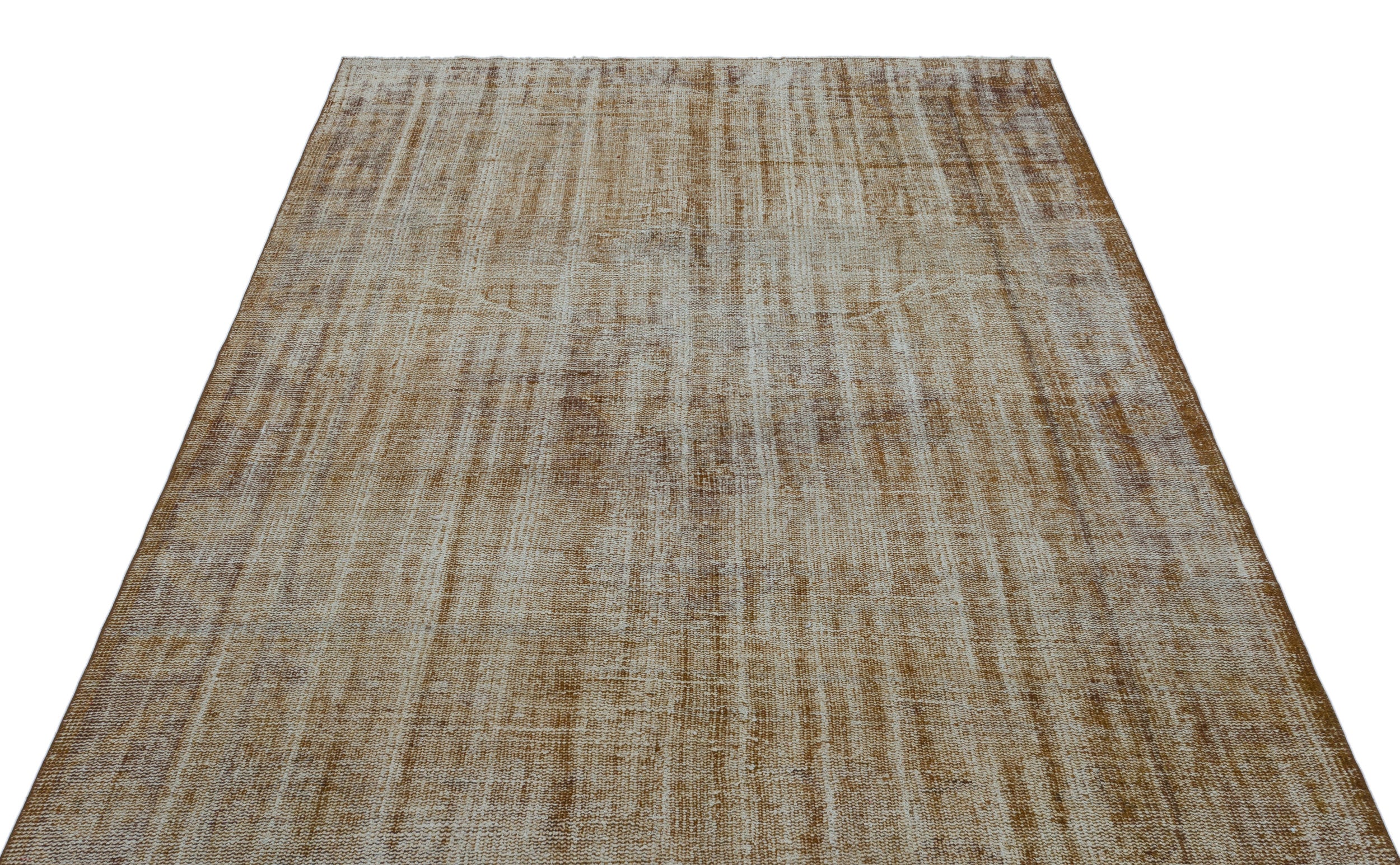 Brown Over Dyed Vintage Rug 5'5'' x 8'7'' ft 165 x 262 cm