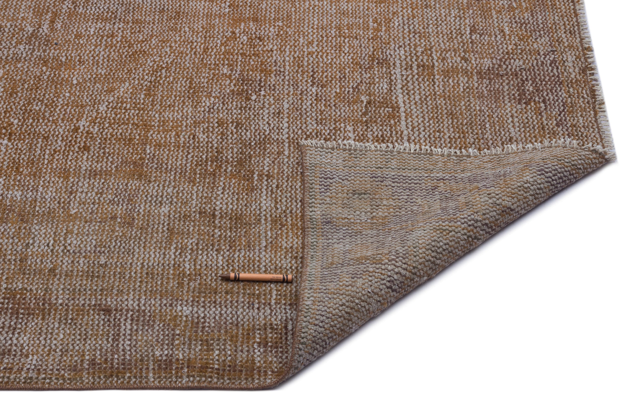 Brown Over Dyed Vintage Rug 6'1'' x 9'11'' ft 185 x 303 cm
