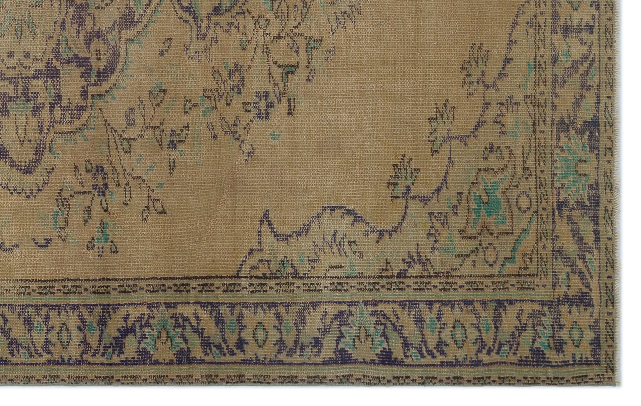 Brown Over Dyed Vintage Rug 5'9'' x 9'1'' ft 174 x 278 cm