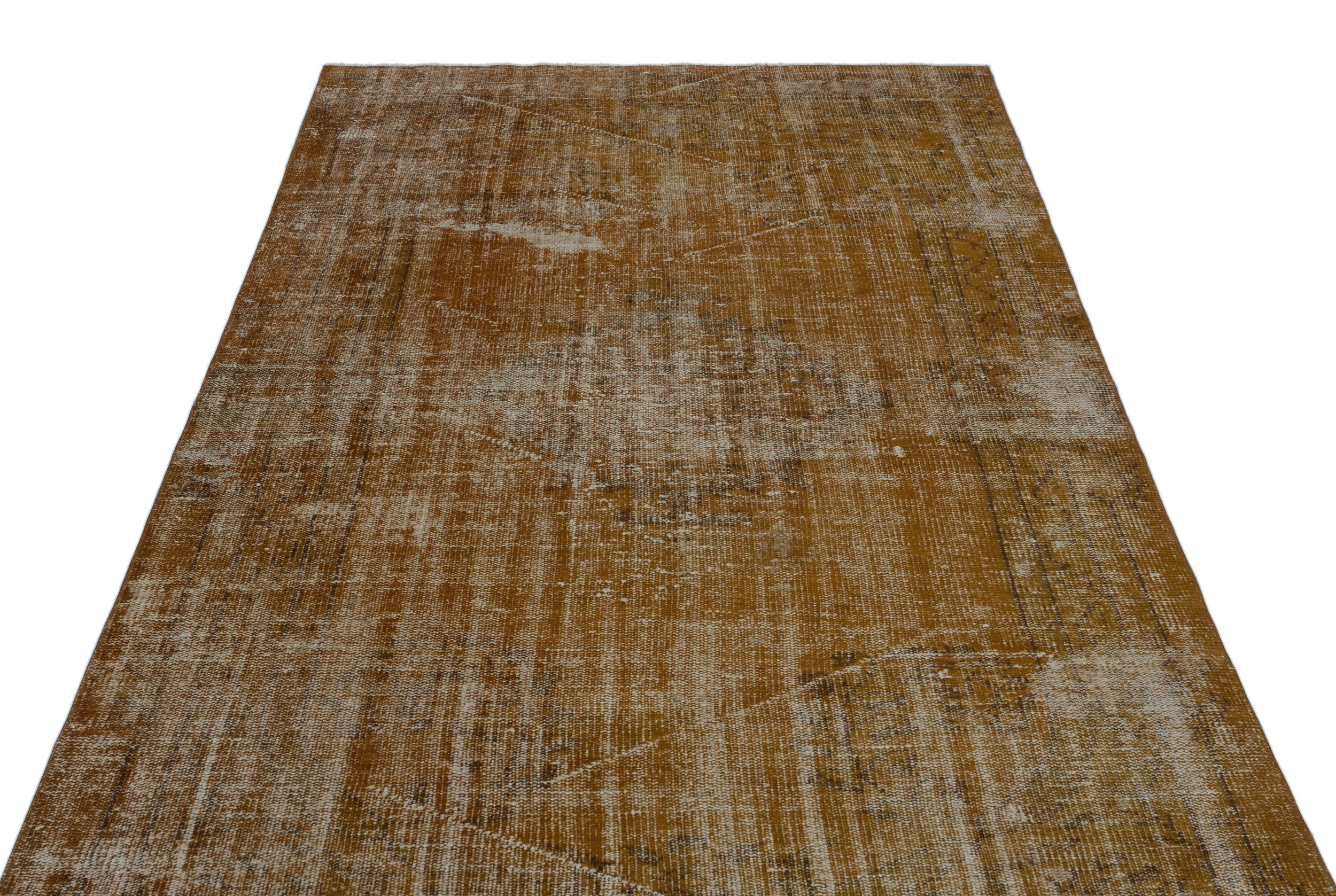 Brown Over Dyed Vintage Rug 4'10'' x 8'2'' ft 148 x 250 cm