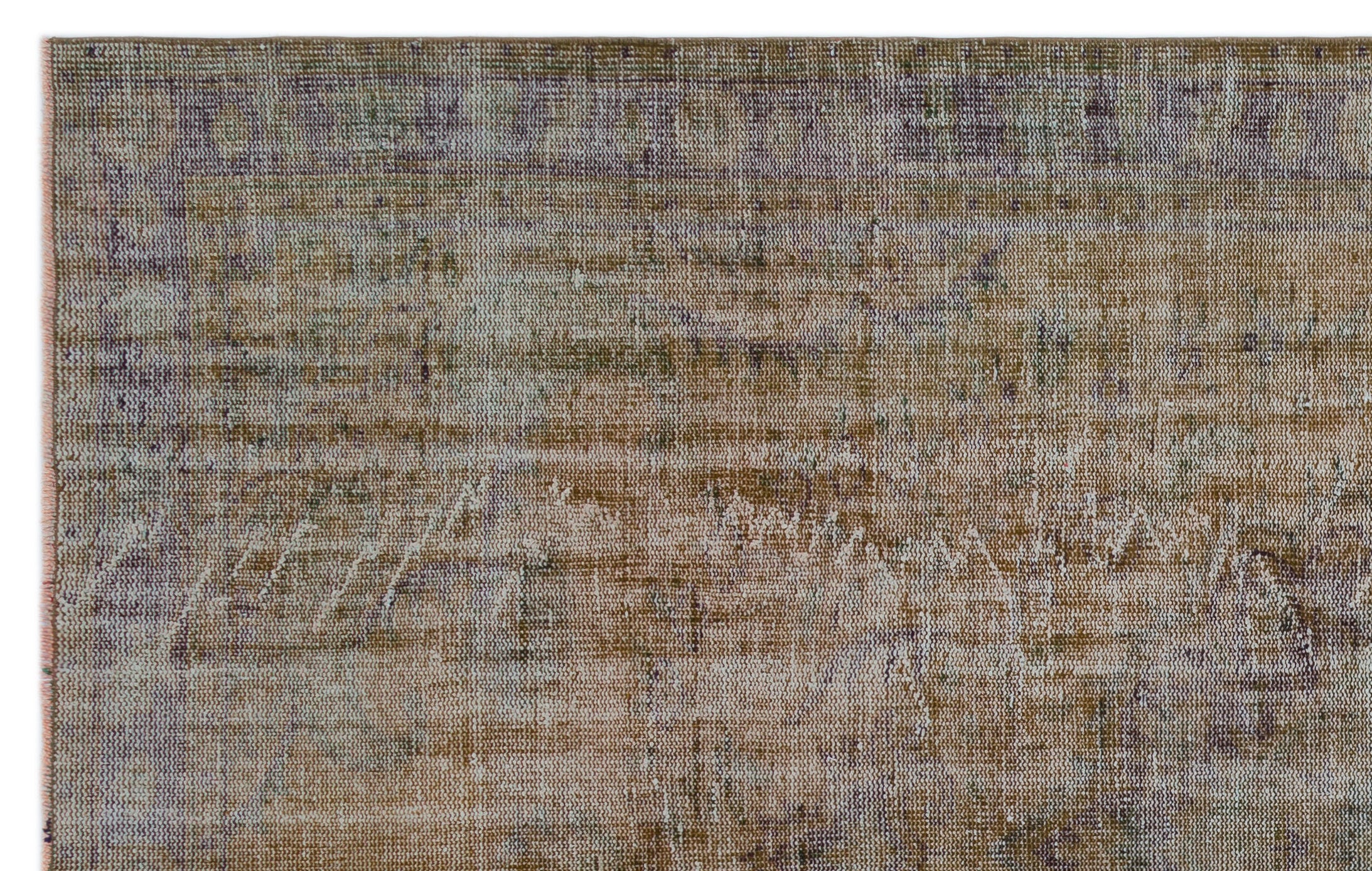 Brown Over Dyed Vintage Rug 6'1'' x 9'8'' ft 186 x 294 cm