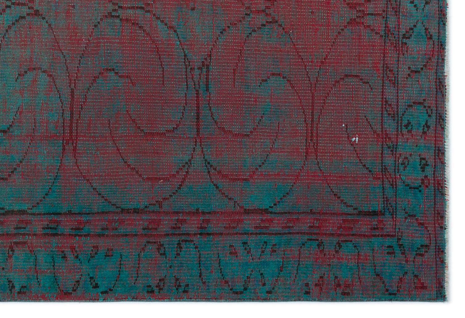 Retro Over Dyed Vintage Rug 4'8'' x 6'12'' ft 142 x 213 cm
