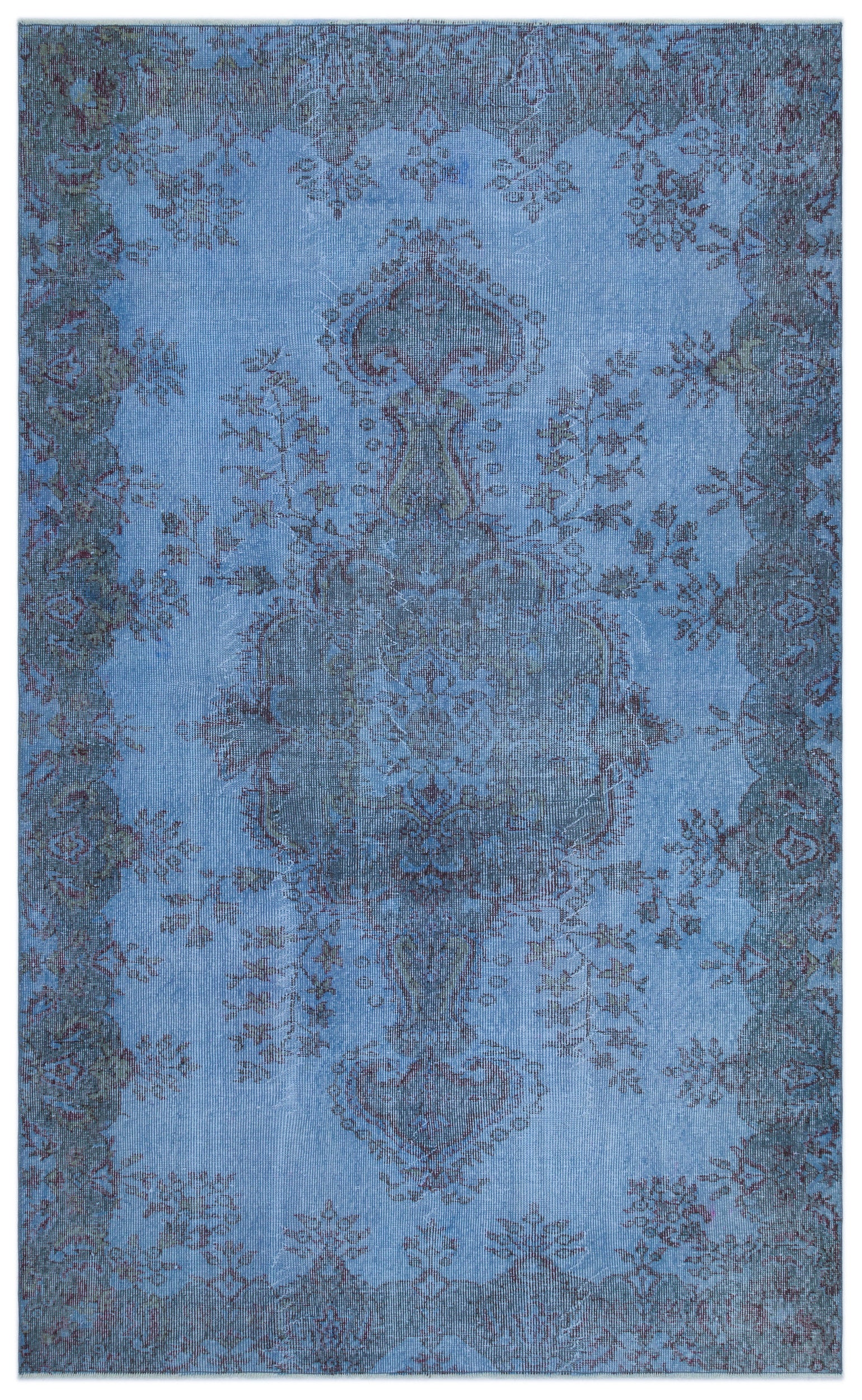 Blue Over Dyed Vintage Rug 5'6'' x 9'0'' ft 168 x 275 cm