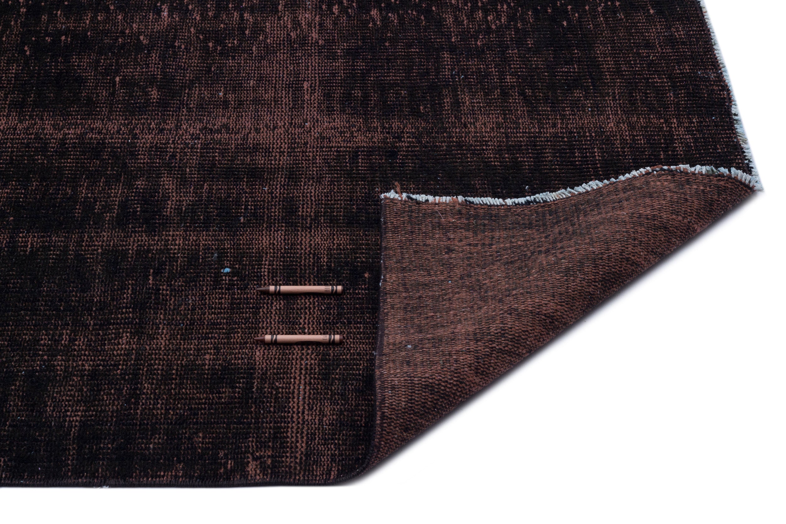 Black Over Dyed Vintage Rug 5'9'' x 9'0'' ft 176 x 275 cm