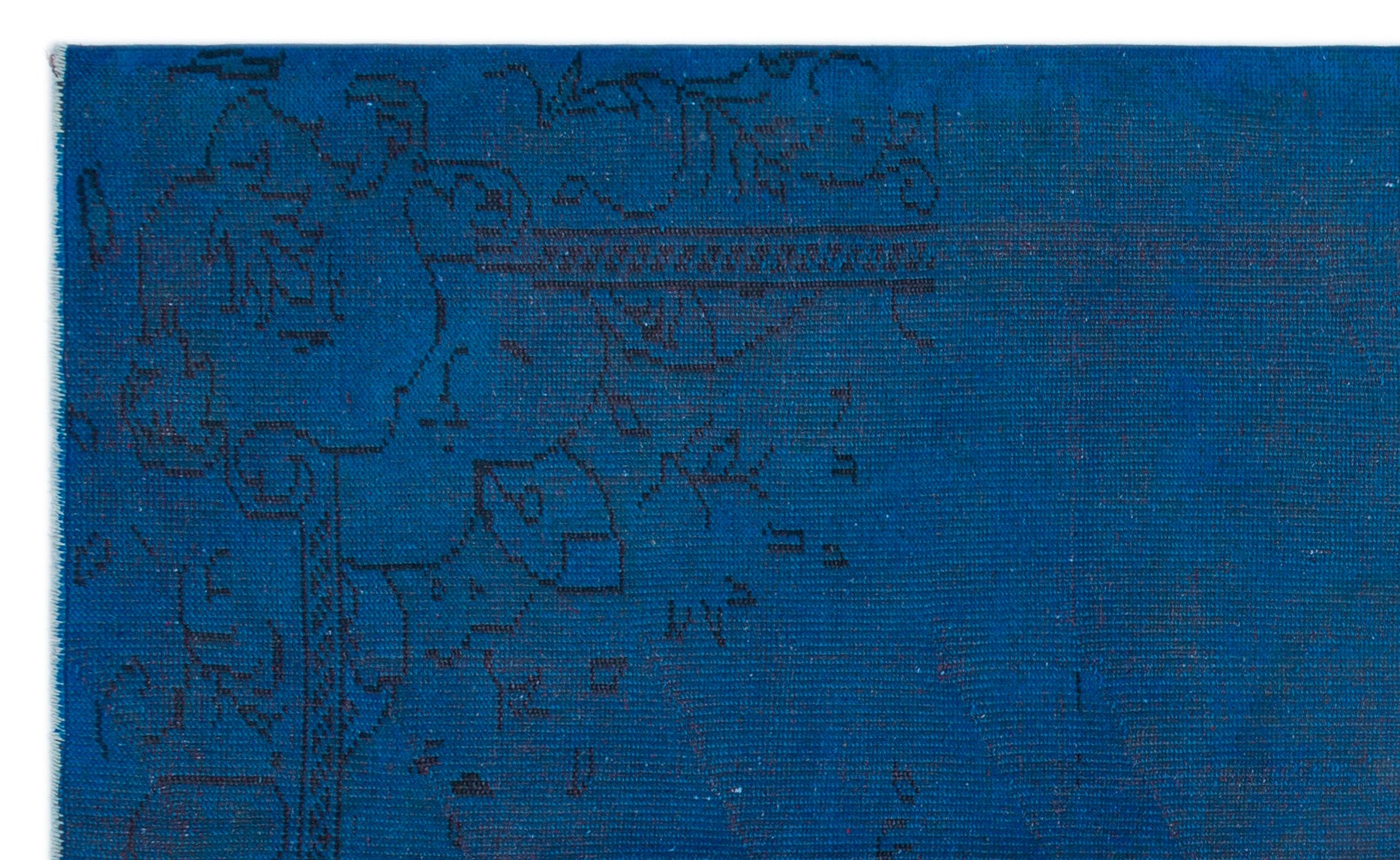 Blue Over Dyed Vintage Rug 5'3'' x 8'8'' ft 160 x 264 cm