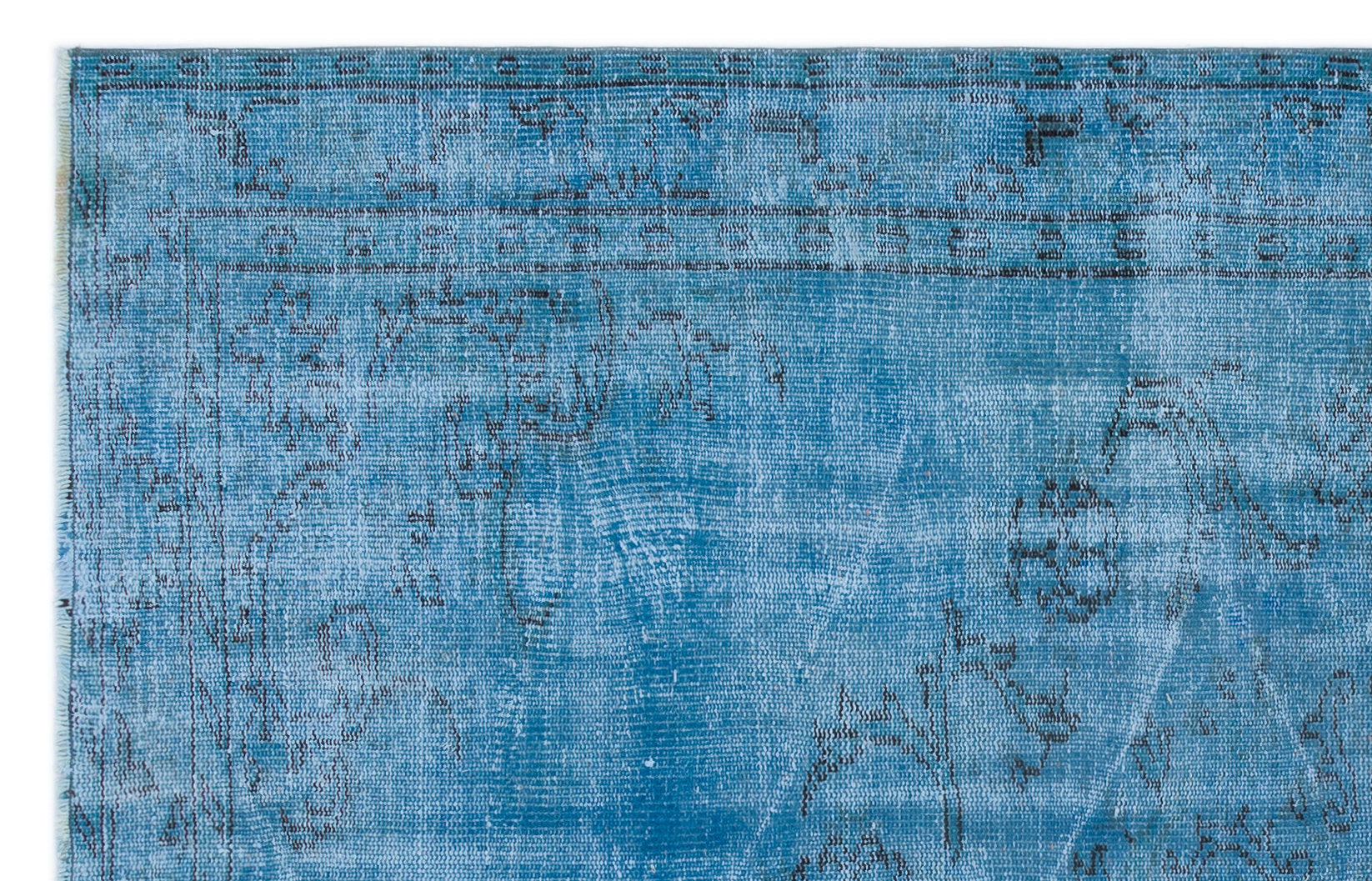 Turquoise Over Dyed Vintage Rug 4'10'' x 7'9'' ft 147 x 235 cm