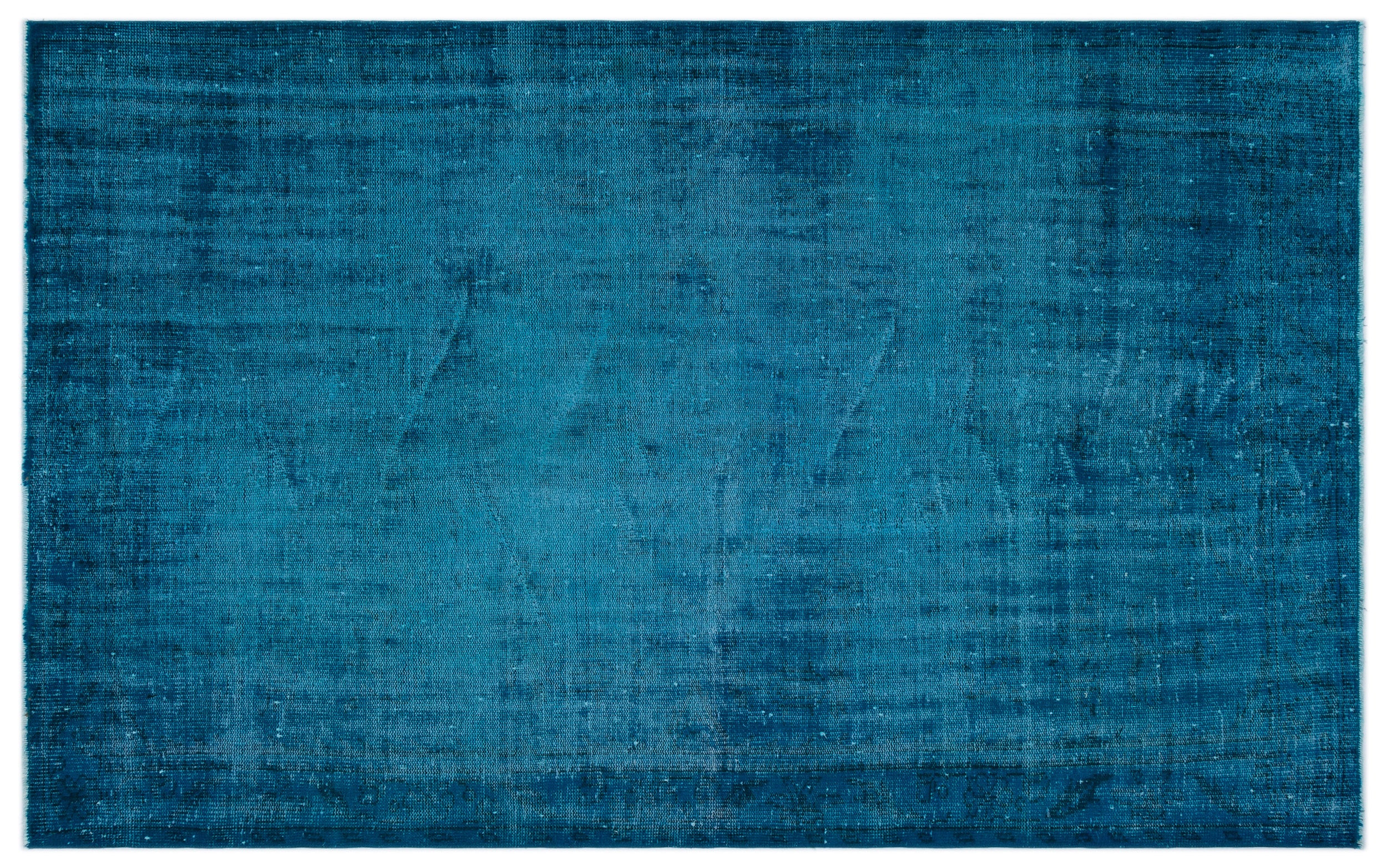 Turquoise Over Dyed Vintage Rug 5'2'' x 8'4'' ft 157 x 254 cm