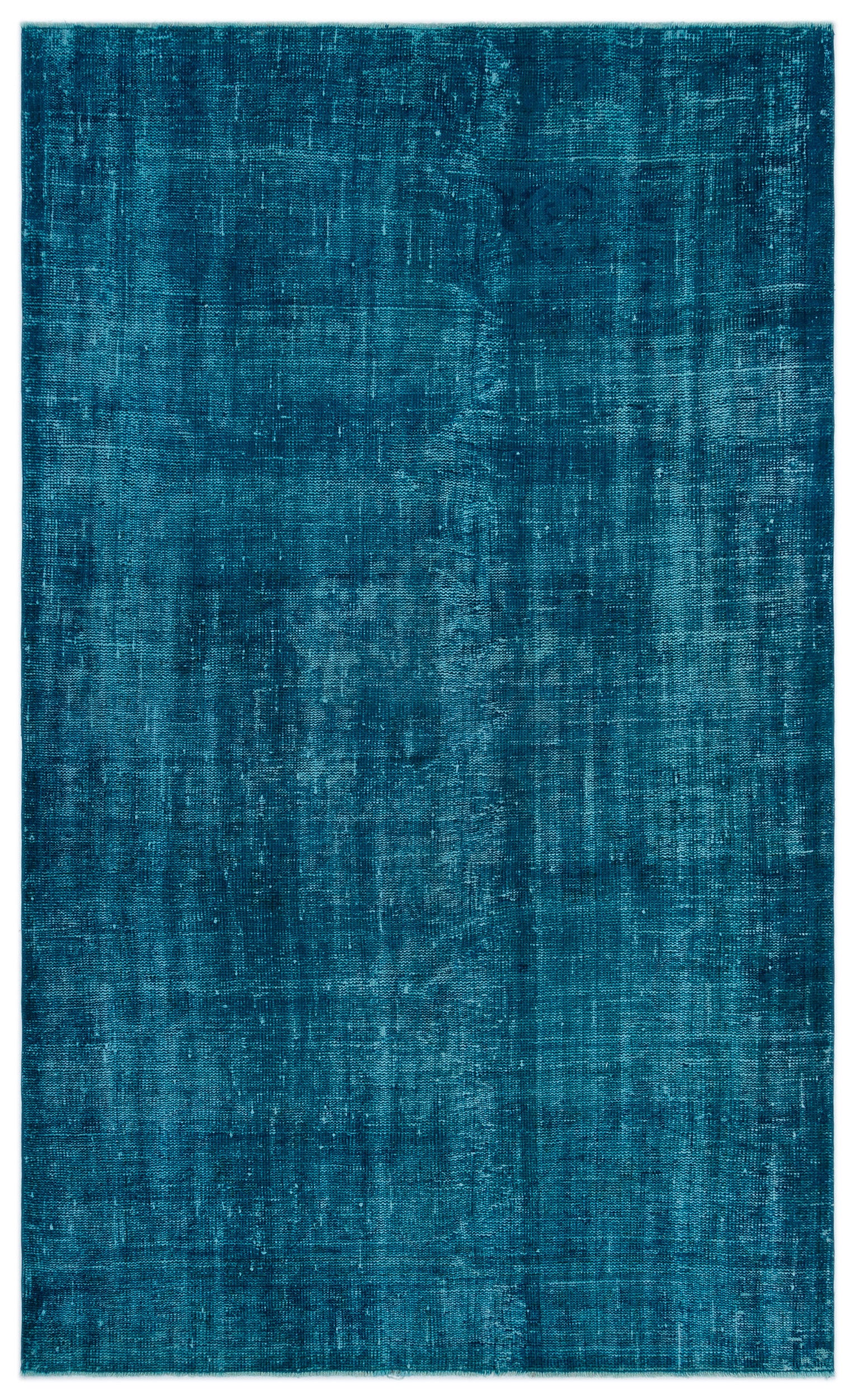 Turquoise Over Dyed Vintage Rug 4'10'' x 8'0'' ft 147 x 245 cm