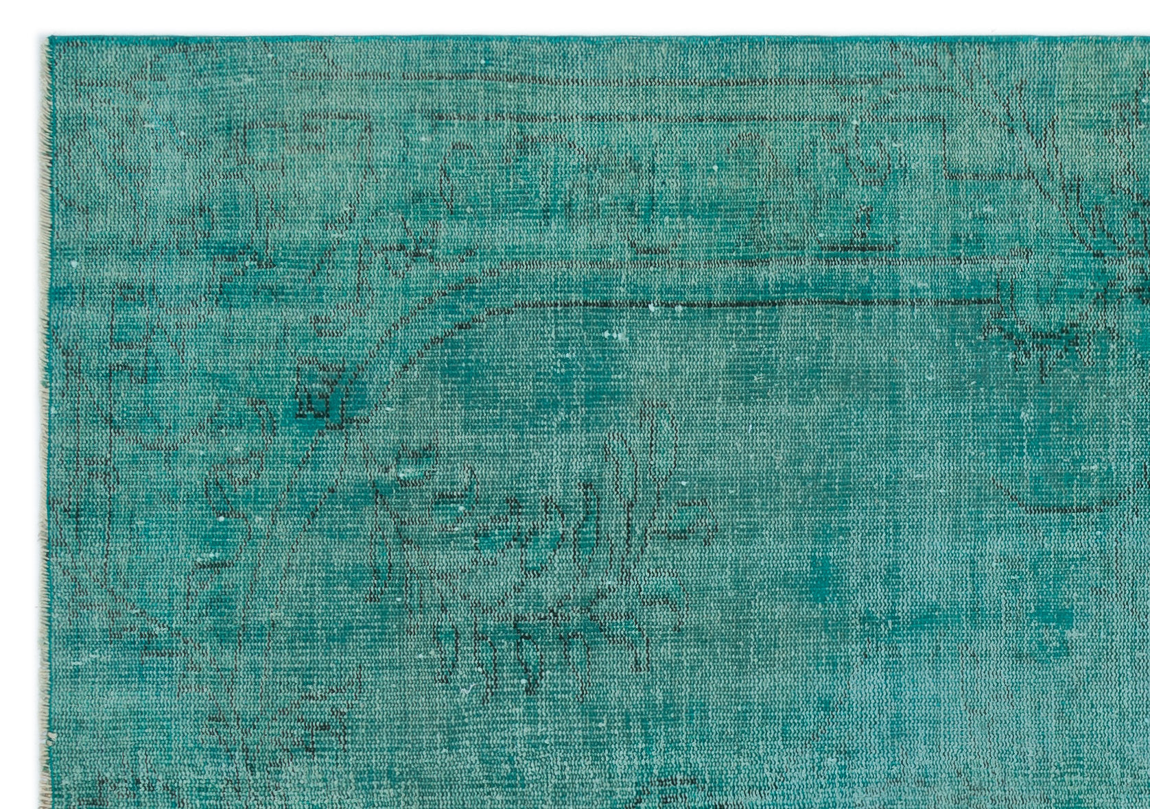 Turquoise Over Dyed Vintage Rug 5'8'' x 8'0'' ft 172 x 244 cm