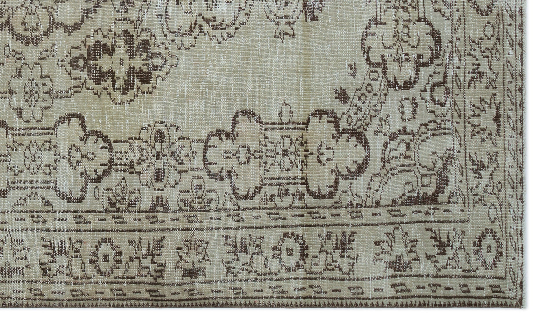 Beige Over Dyed Vintage Rug 5'1'' x 8'11'' ft 156 x 271 cm