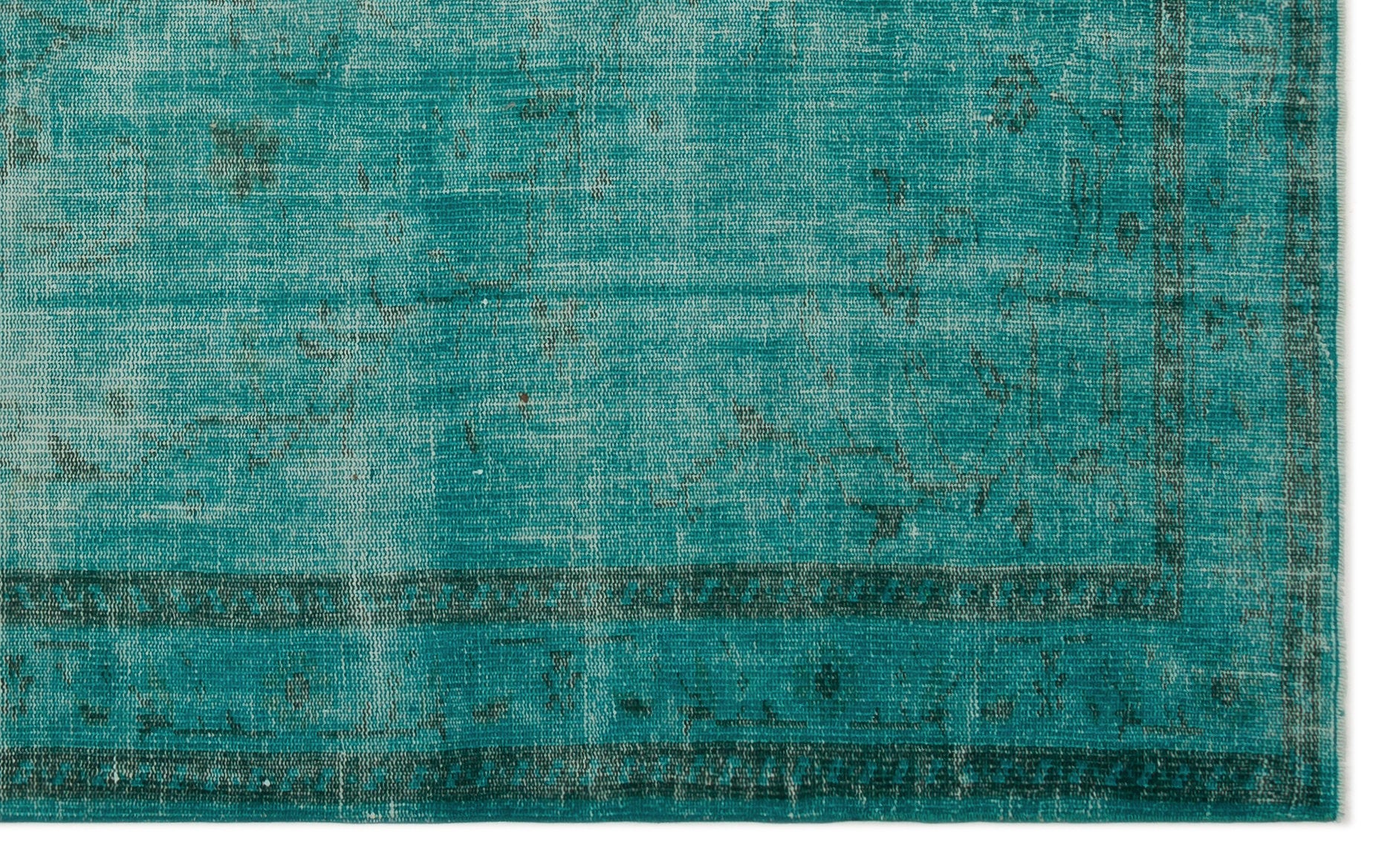 Turquoise Over Dyed Vintage Rug 5'4'' x 8'9'' ft 163 x 267 cm
