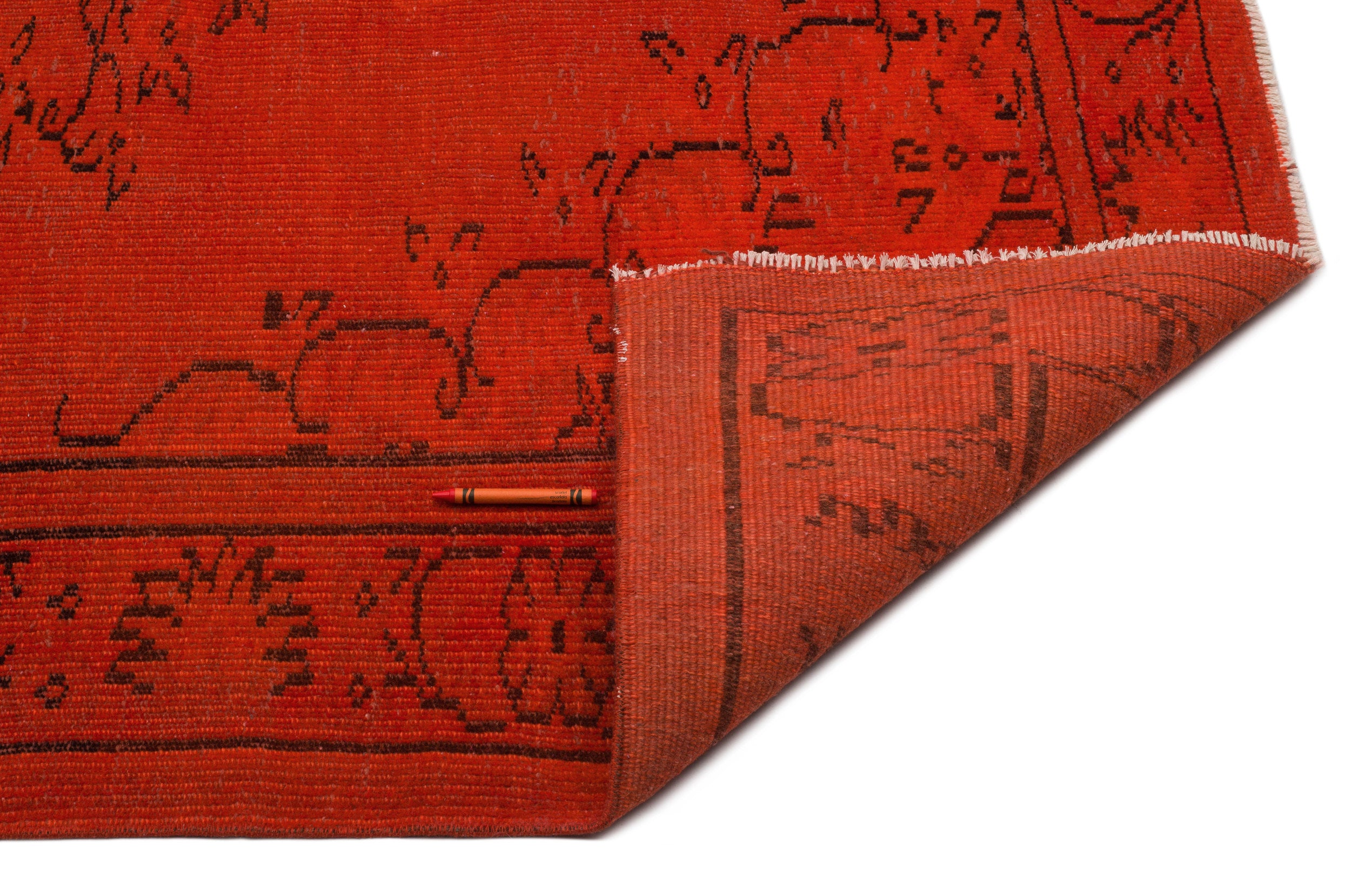Orange Over Dyed Vintage Rug 5'2'' x 8'7'' ft 158 x 261 cm