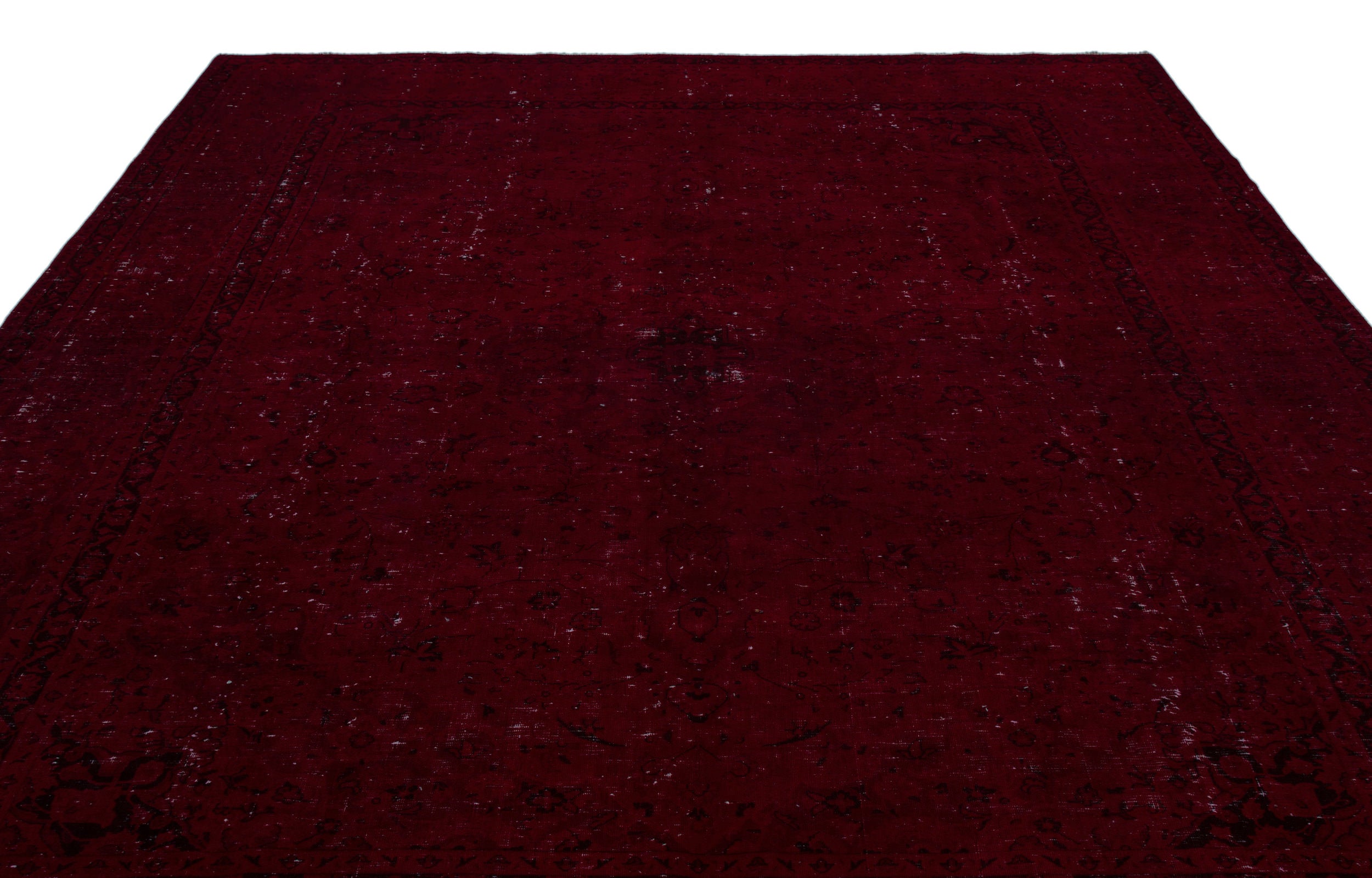 Red Over Dyed Vintage XLarge Rug 9'5'' x 12'4'' ft 286 x 375 cm