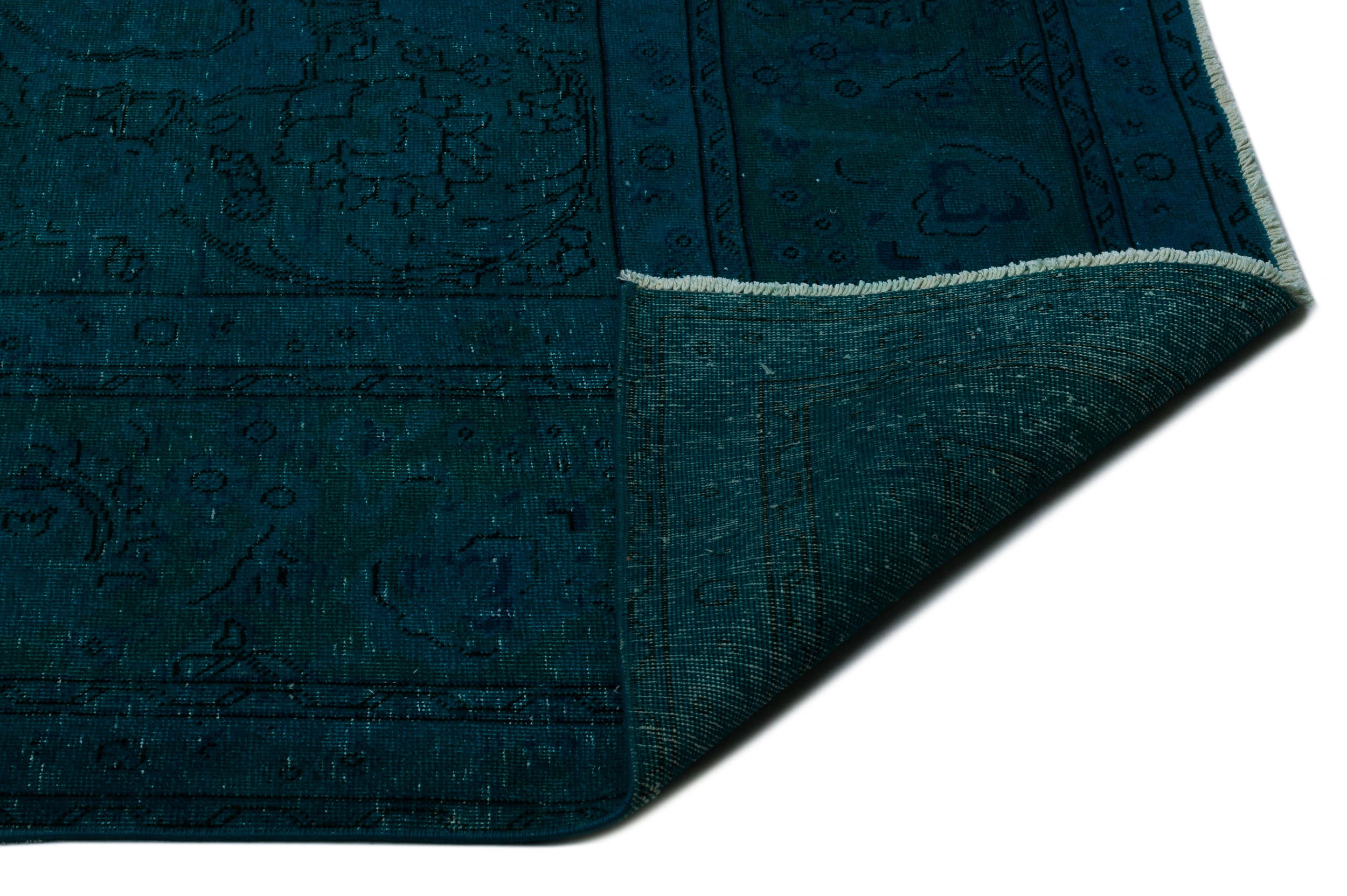 Turquoise Over Dyed Vintage XLarge Rug 9'3'' x 12'11'' ft 283 x 394 cm